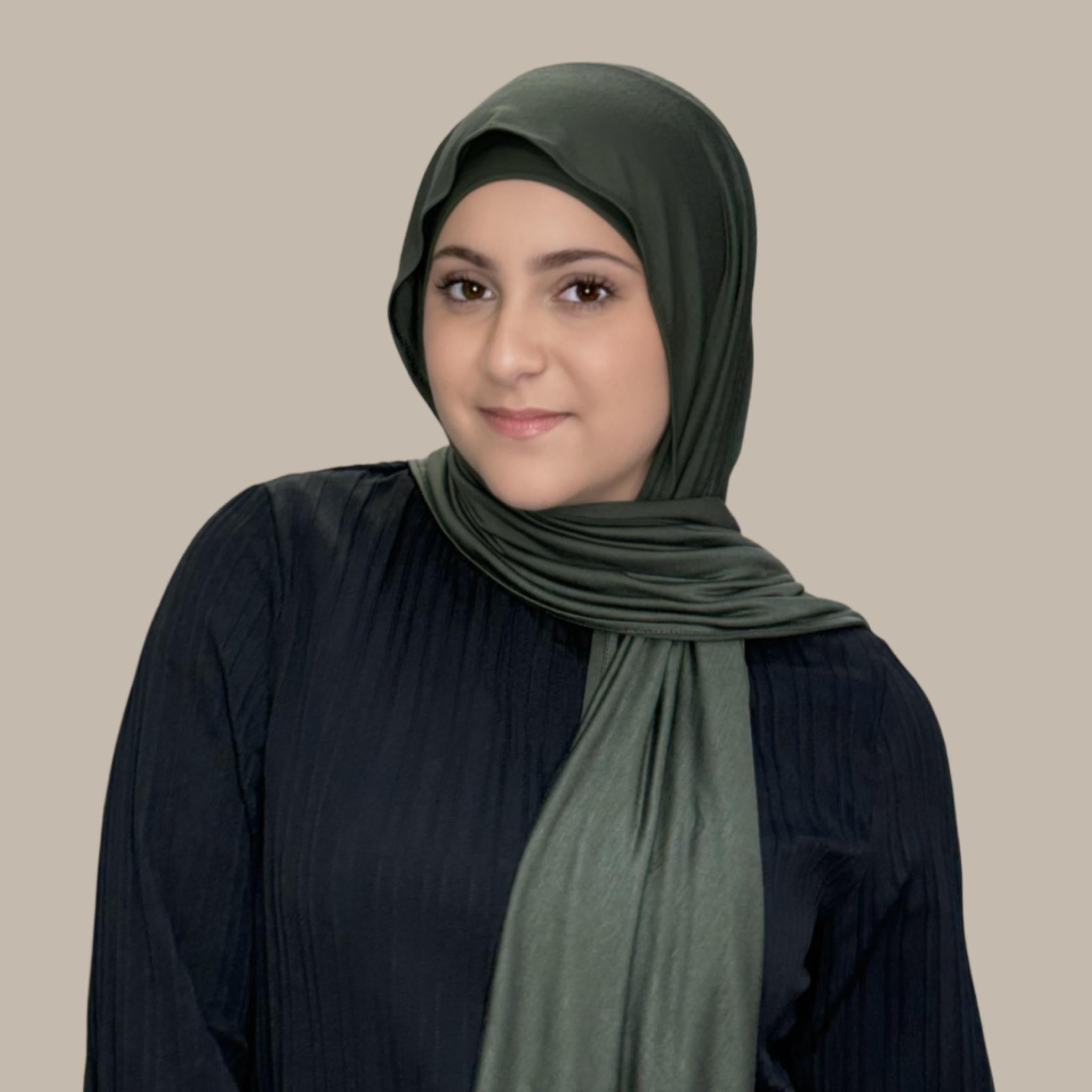 Modish Girl Premium Jersey hijab-Army Green