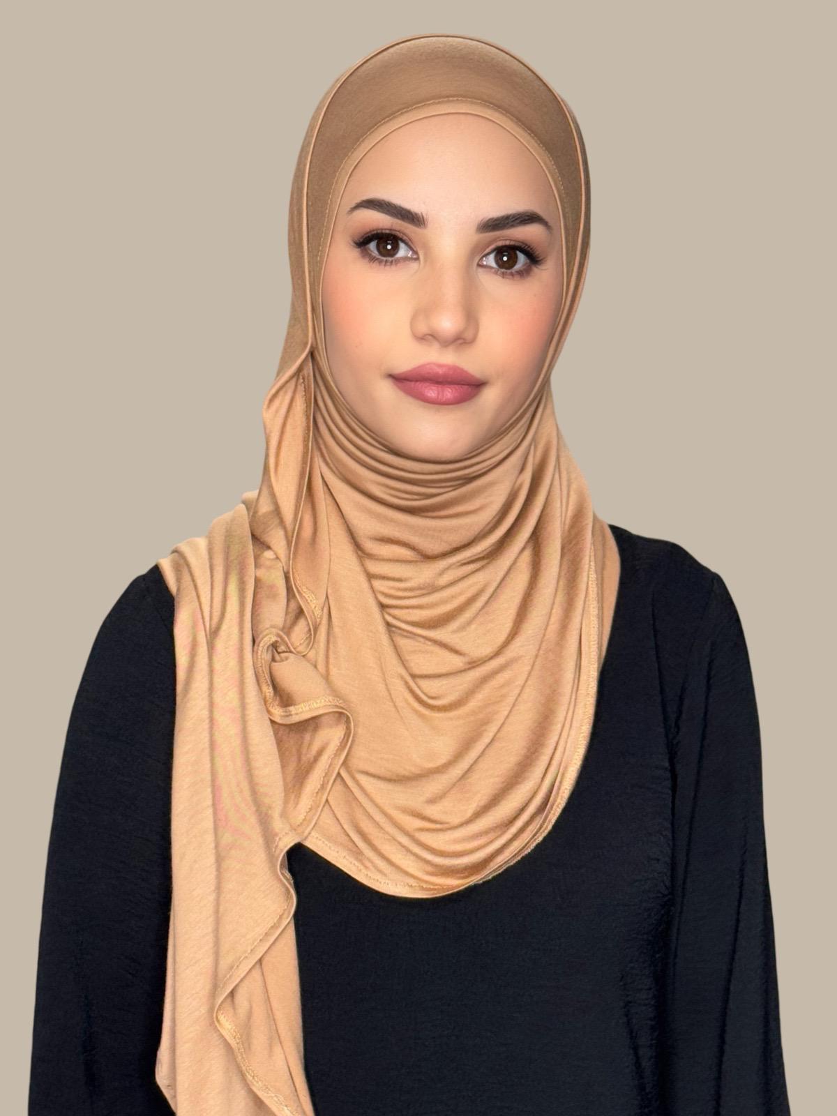 Pre-Sewn Jersey Hijab-Honey