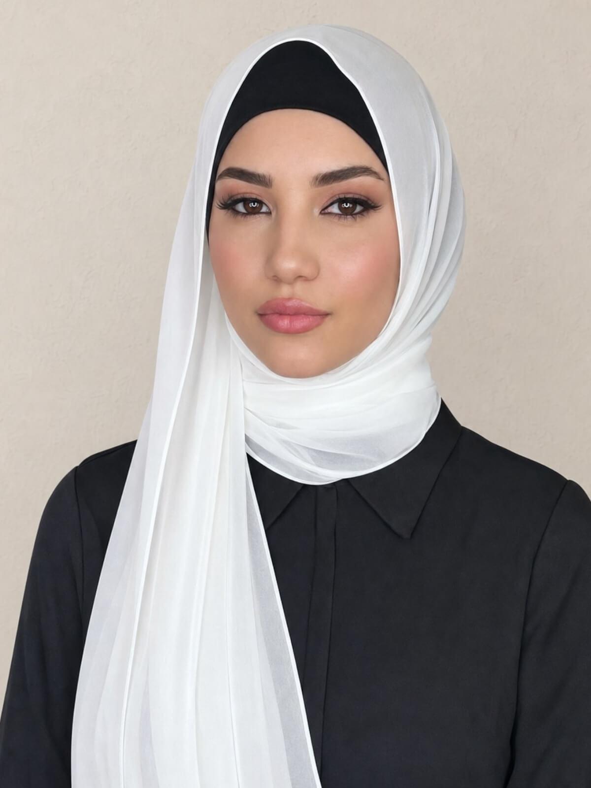 Luxury Chiffon Hijab-Pearl White