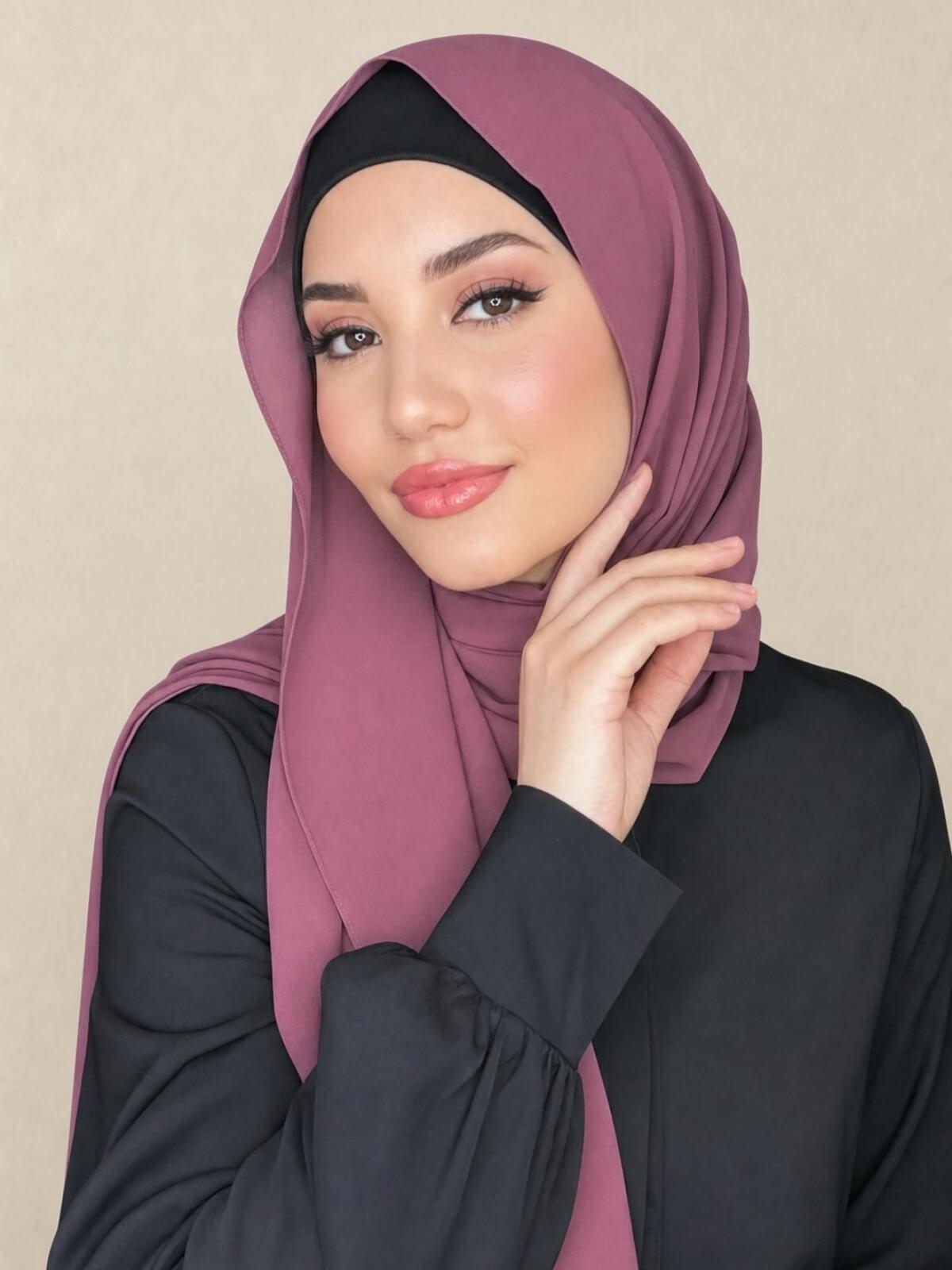 Classic Chiffon Hijab-Plum