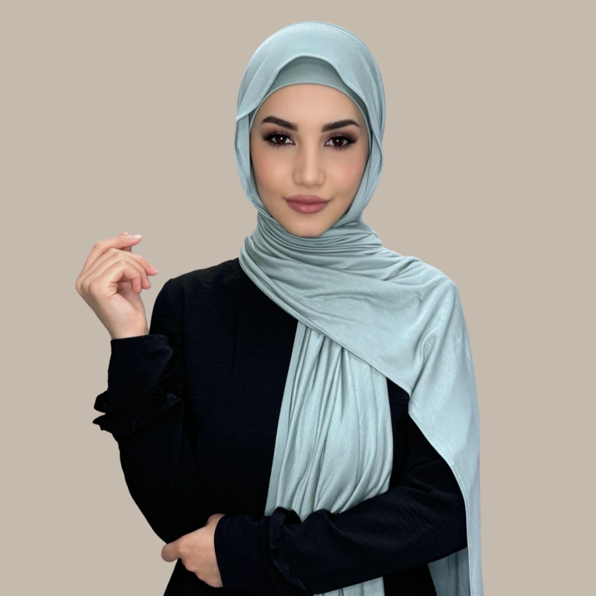 Premium Jersey Hijab-Pale Cyan