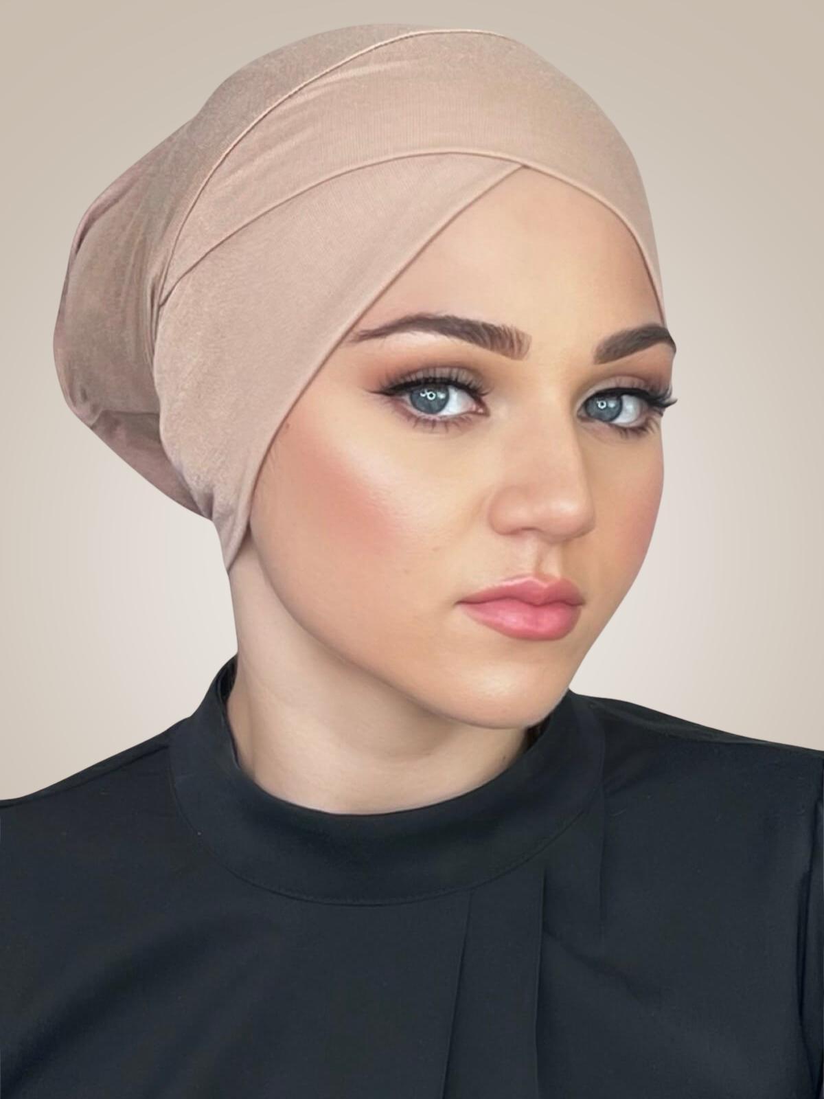 Premium Jersey Cross Front Underscarf -Warm Taupe