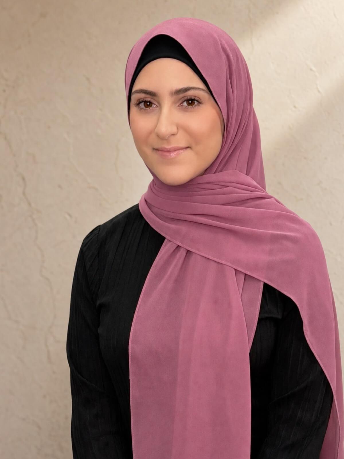 Modish Girl Luxury Chiffon Hijab-Wild Rose