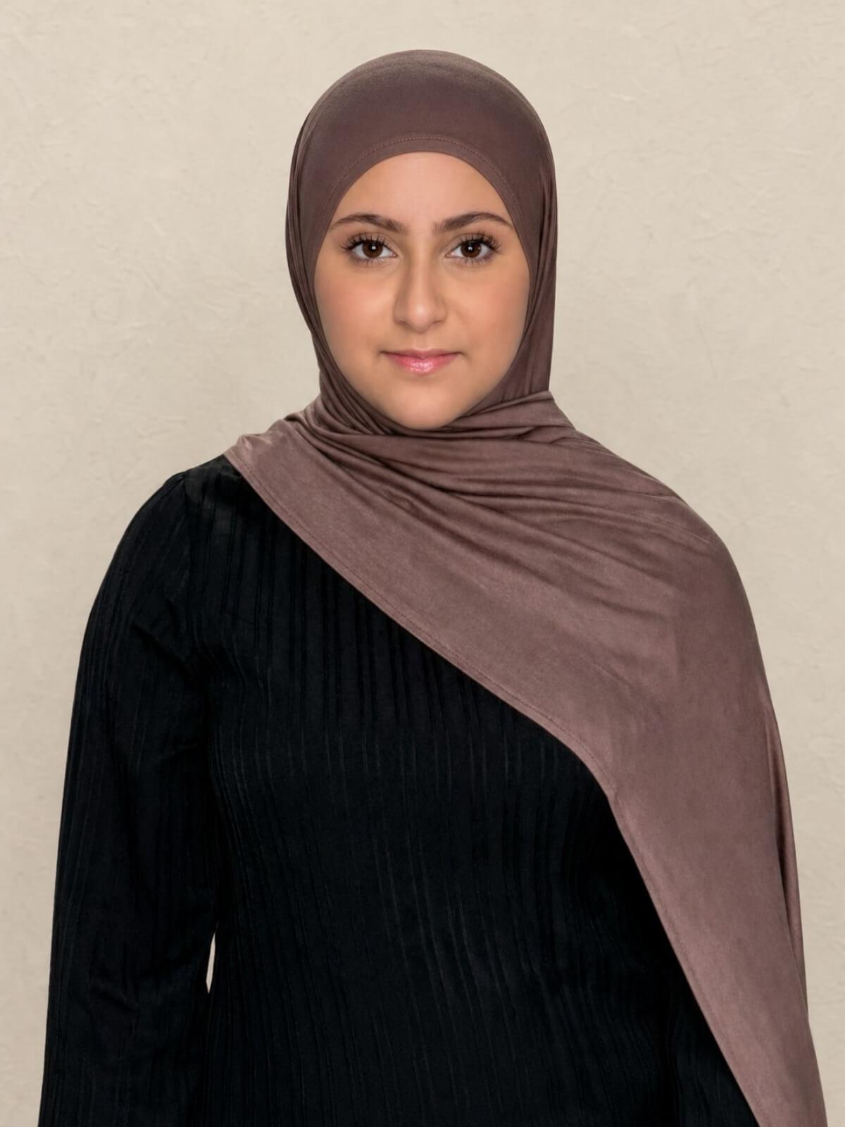 Modish Girl Pre-Sewn Jersey Hijab-Mocha Brown
