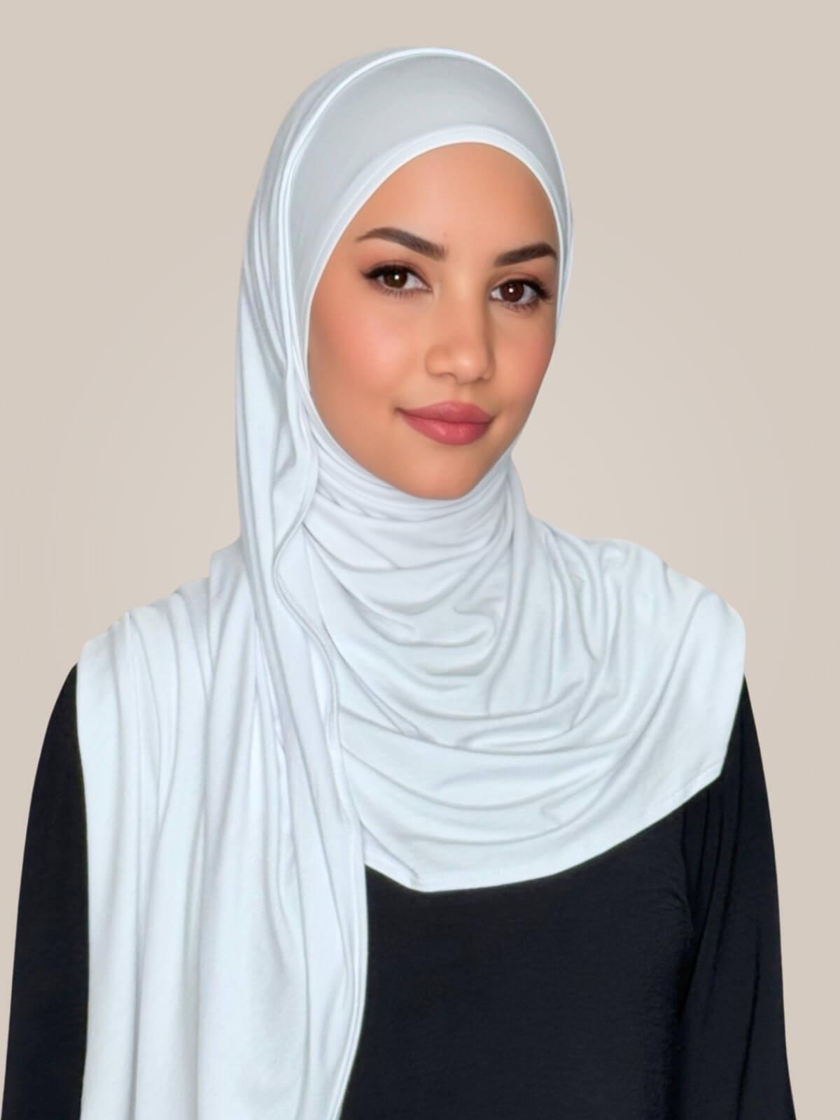 Pre-Sewn Jersey Hijab-White