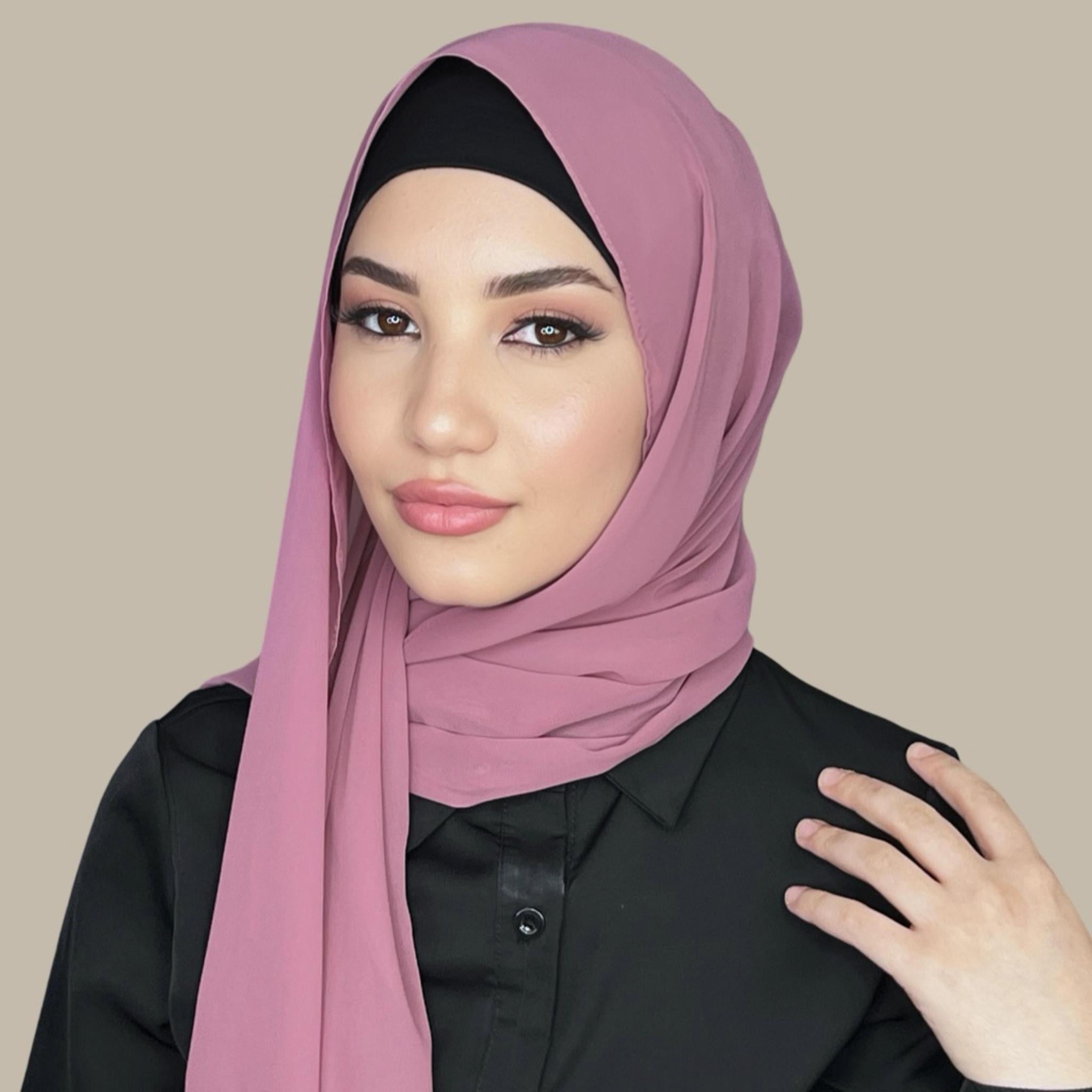 Luxury Chiffon Hijab-Pale Rose