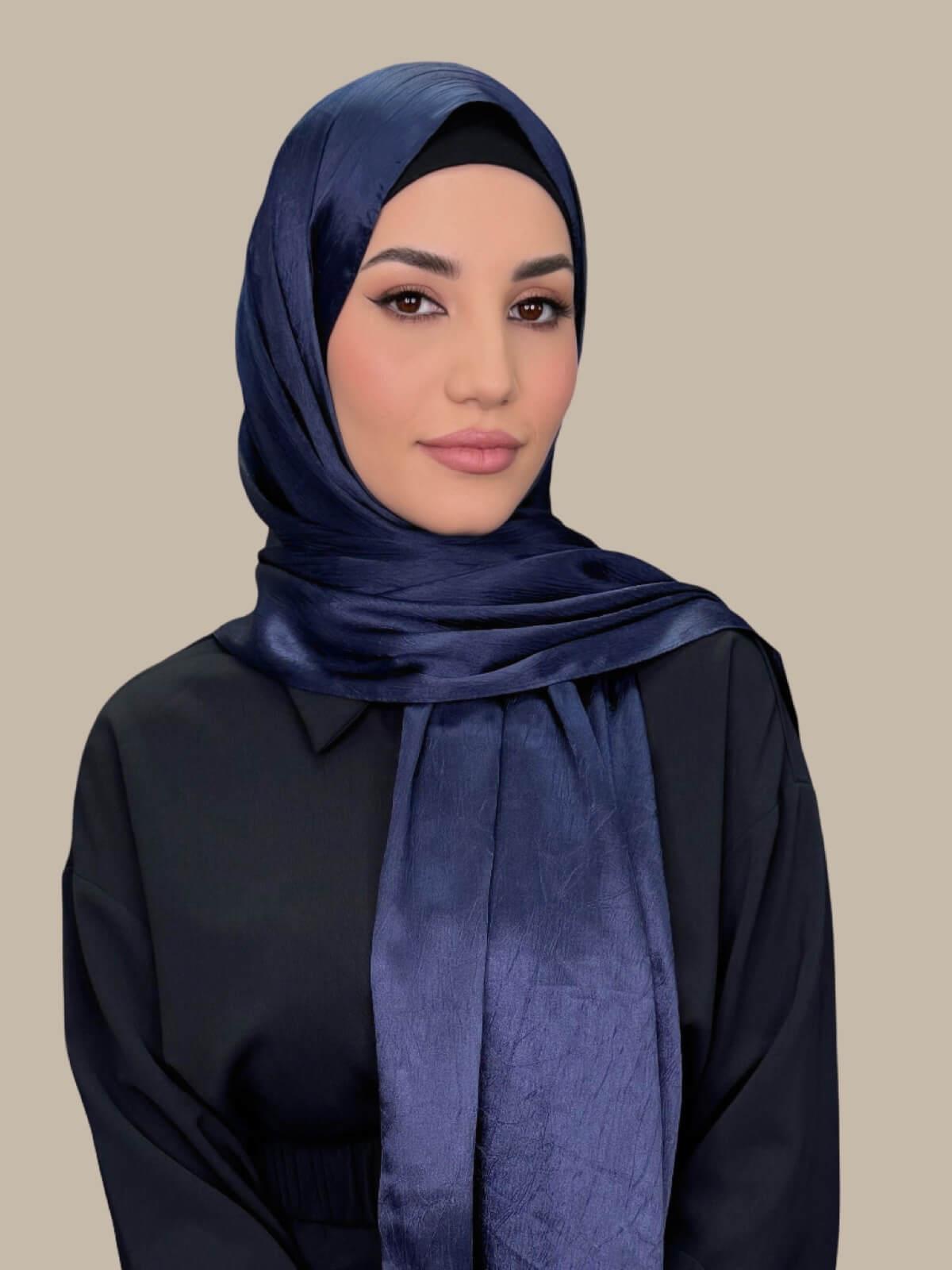 Classic Satin Hijab-Navy