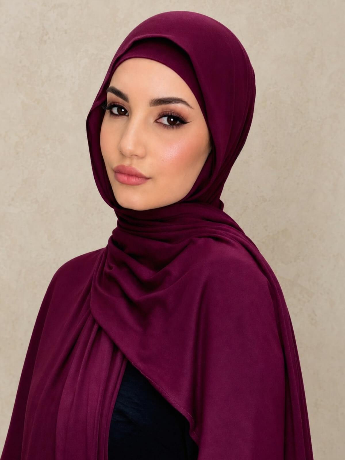 Premium Jersey hijab-Wine
