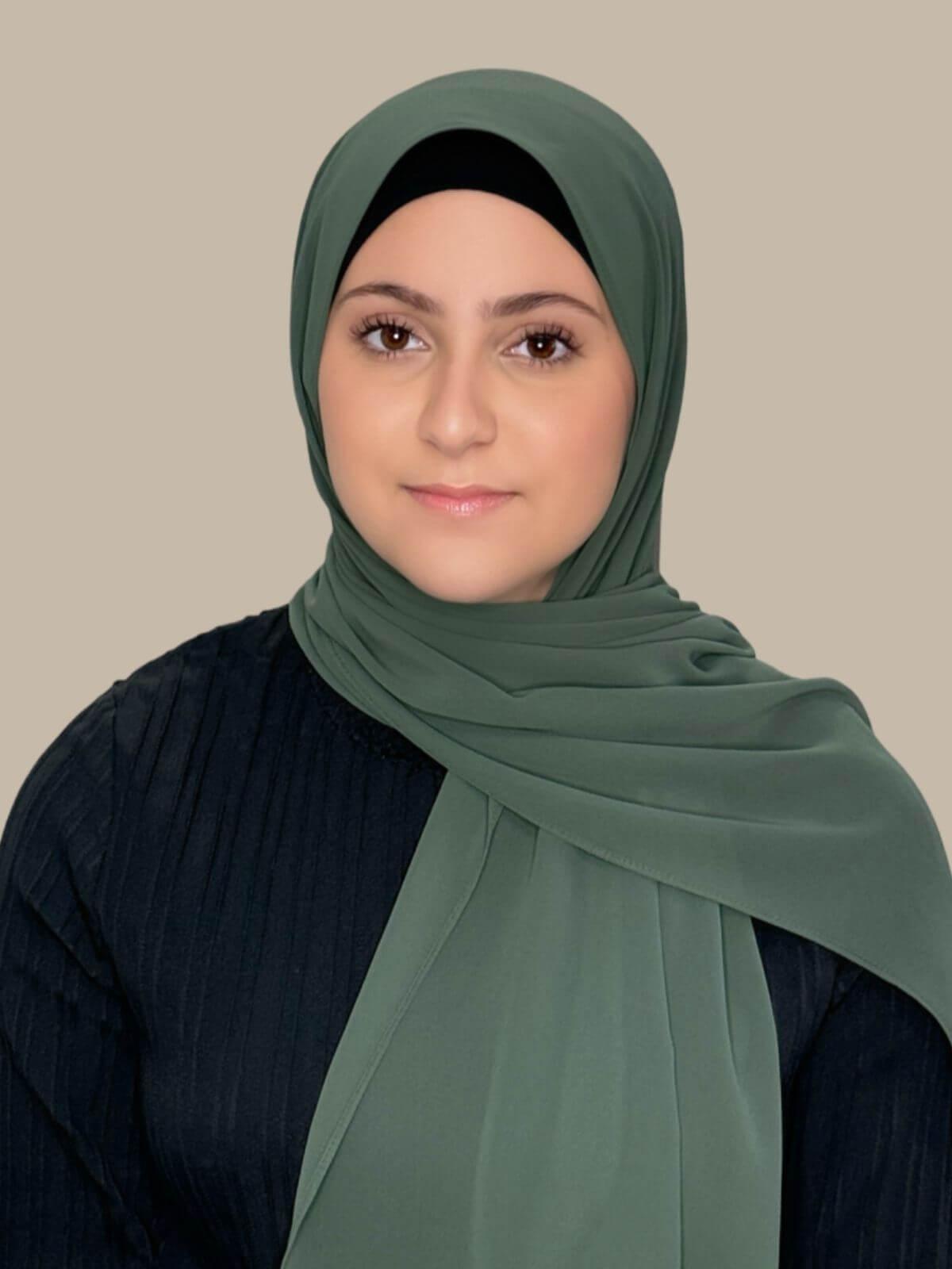 Modish Girl Luxury Chiffon Hijab-Army Green