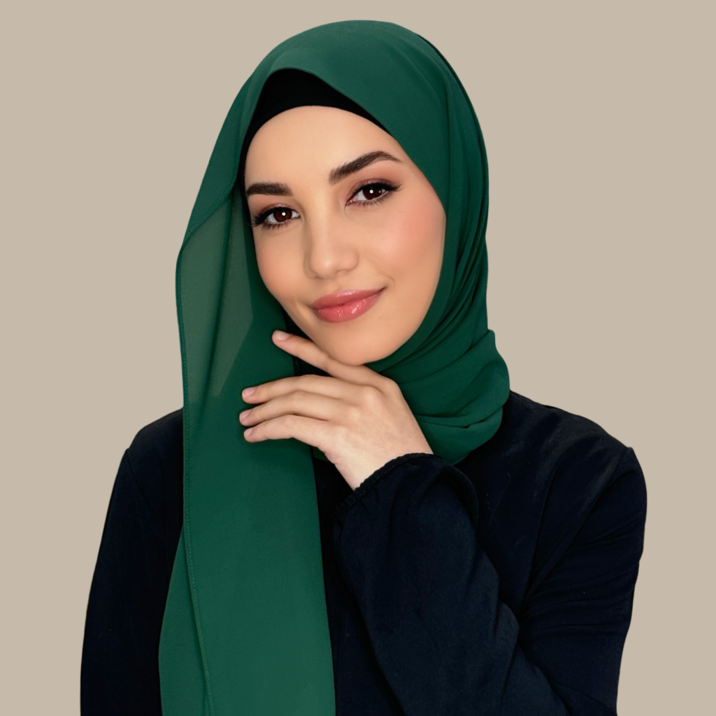 Classic Chiffon Hijab-Forrest Green