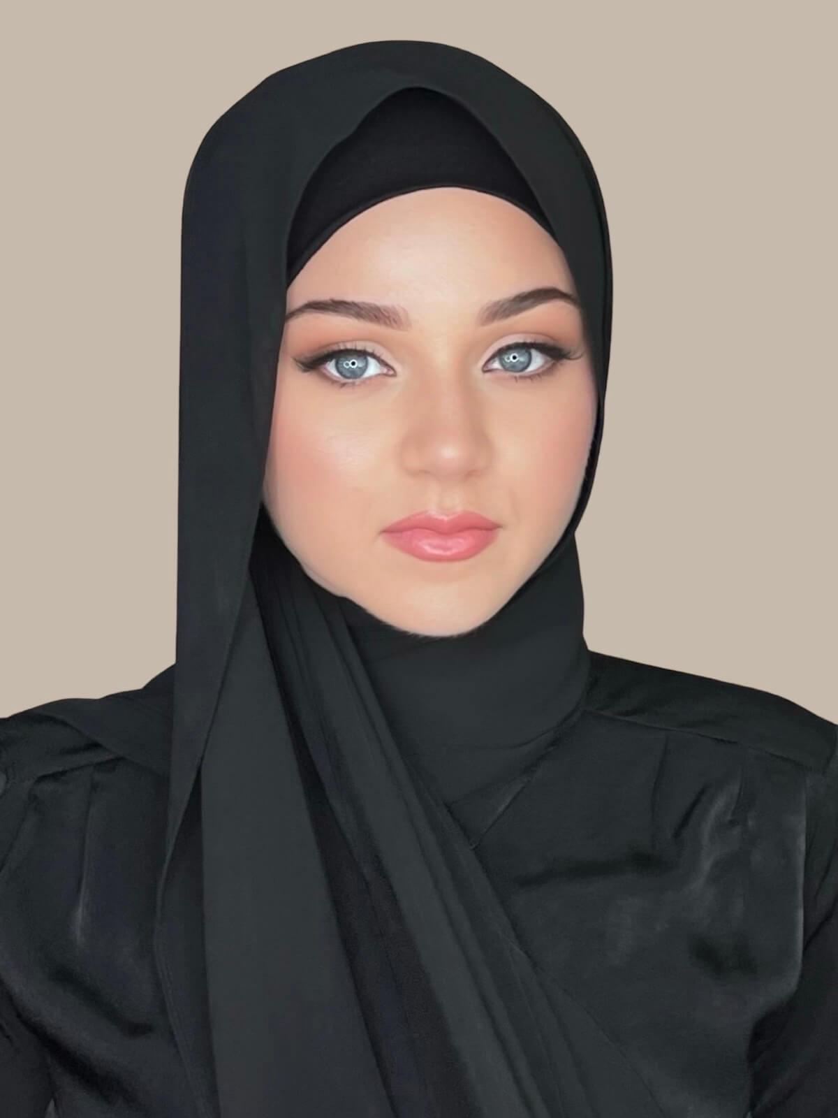 Luxury Chiffon Hijab-Black