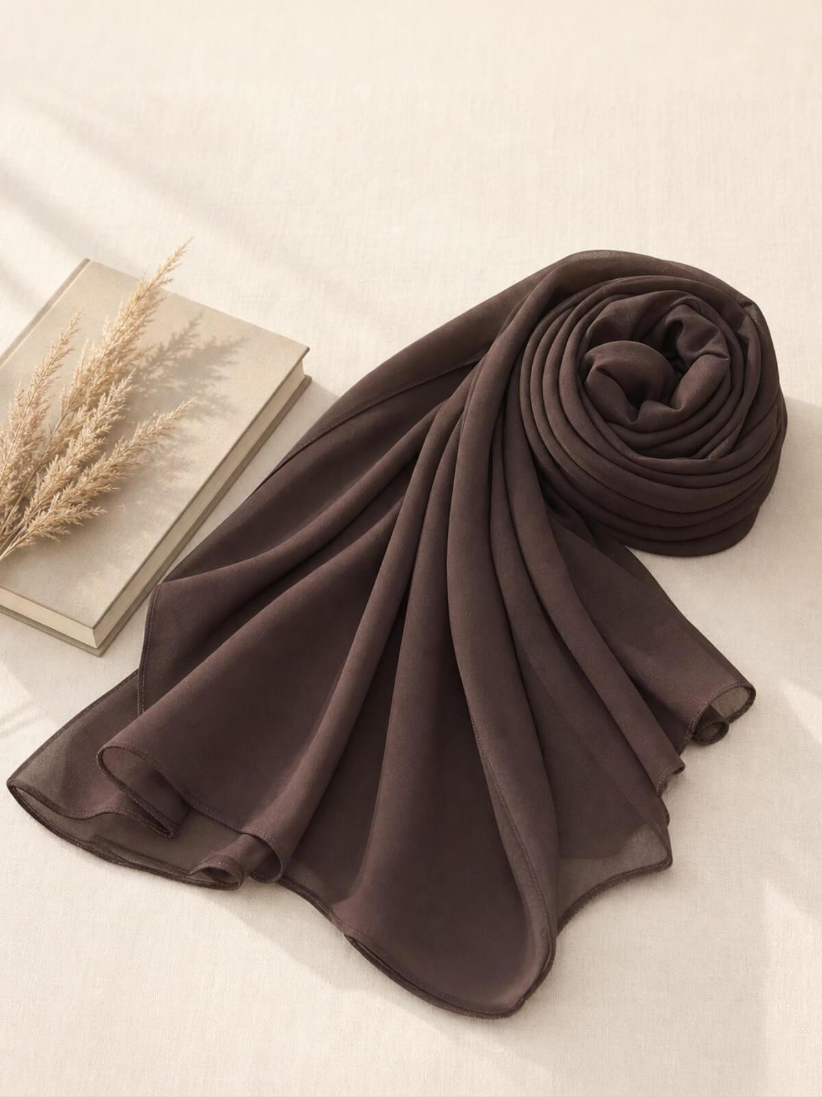 Luxury Chiffon Hijab-Brown