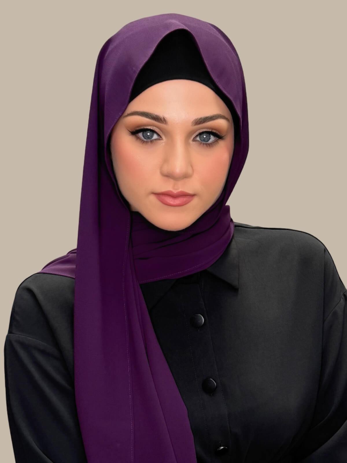 Classic Chiffon Hijab-Plum Purple