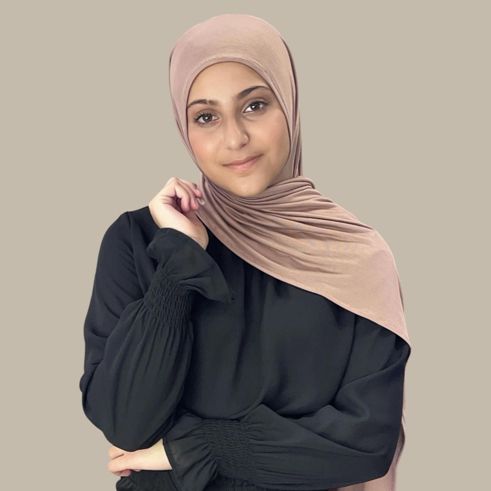 Modish Girl Pre-Sewn Jersey hijab-Pale Taupe