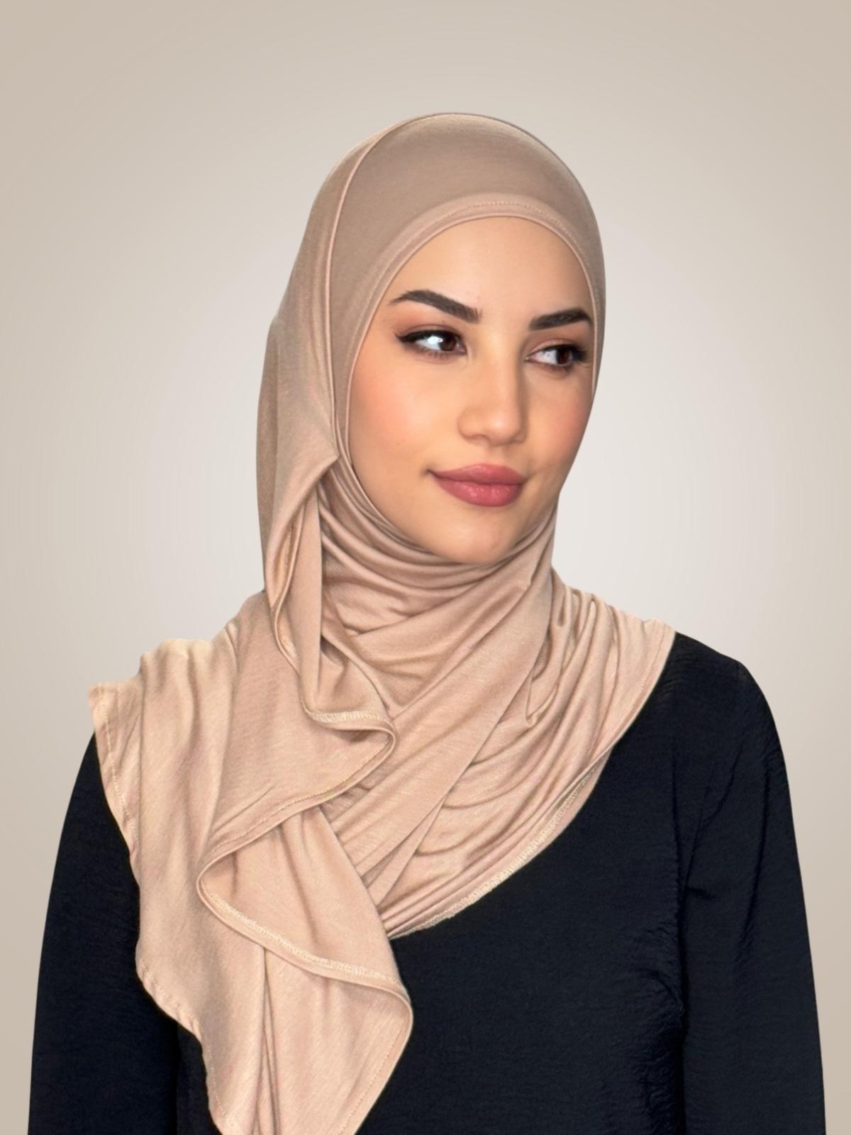Pre-Sewn Jersey Hijab-Warm Taupe