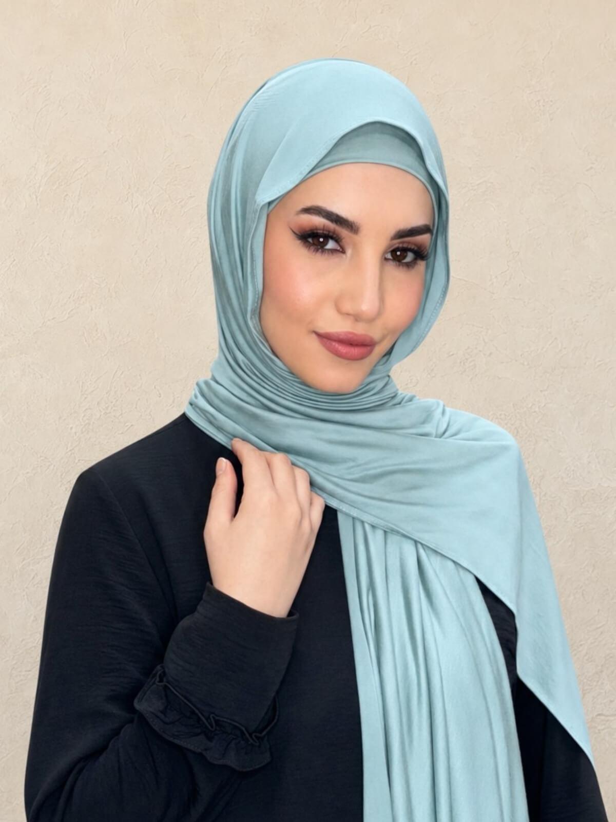Premium Jersey Hijab-Pale Cyan