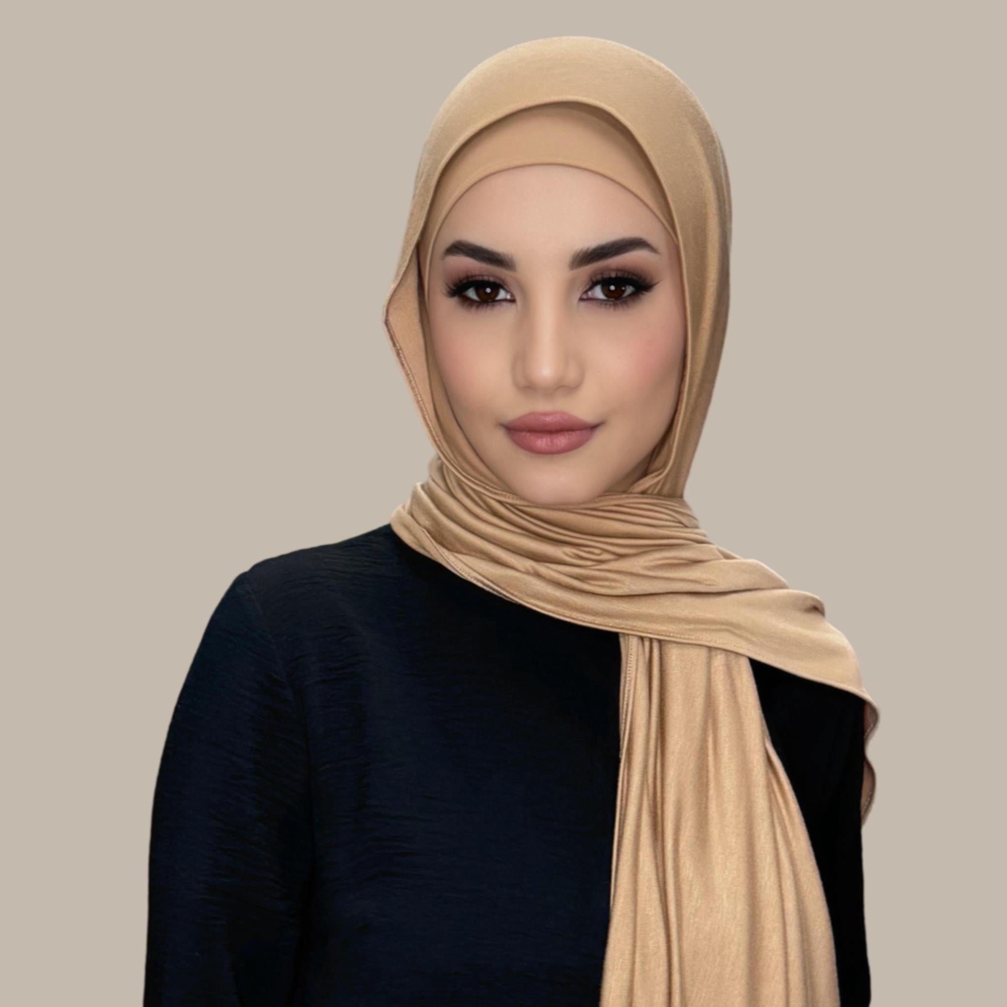 Premium Jersey Hijab-Honey