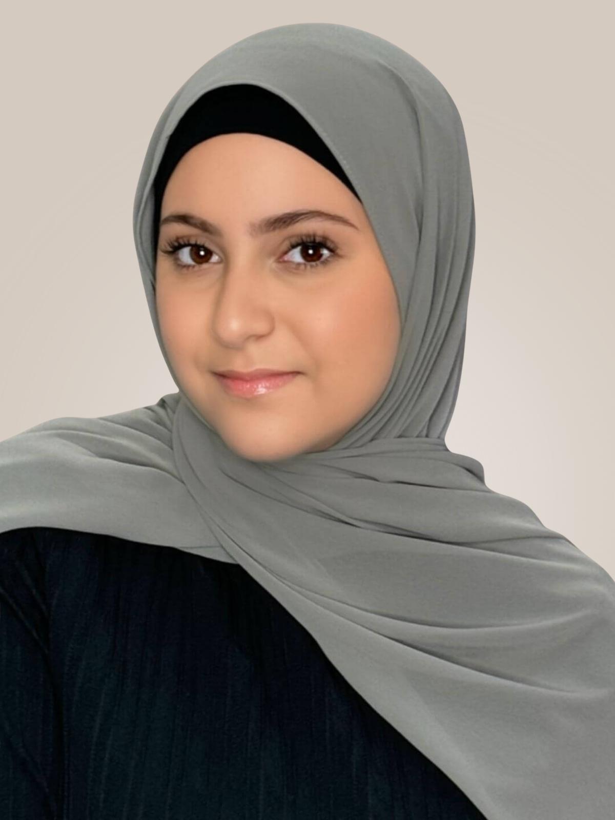 Modish Girl Luxury Chiffon Hijab-Frost Grey