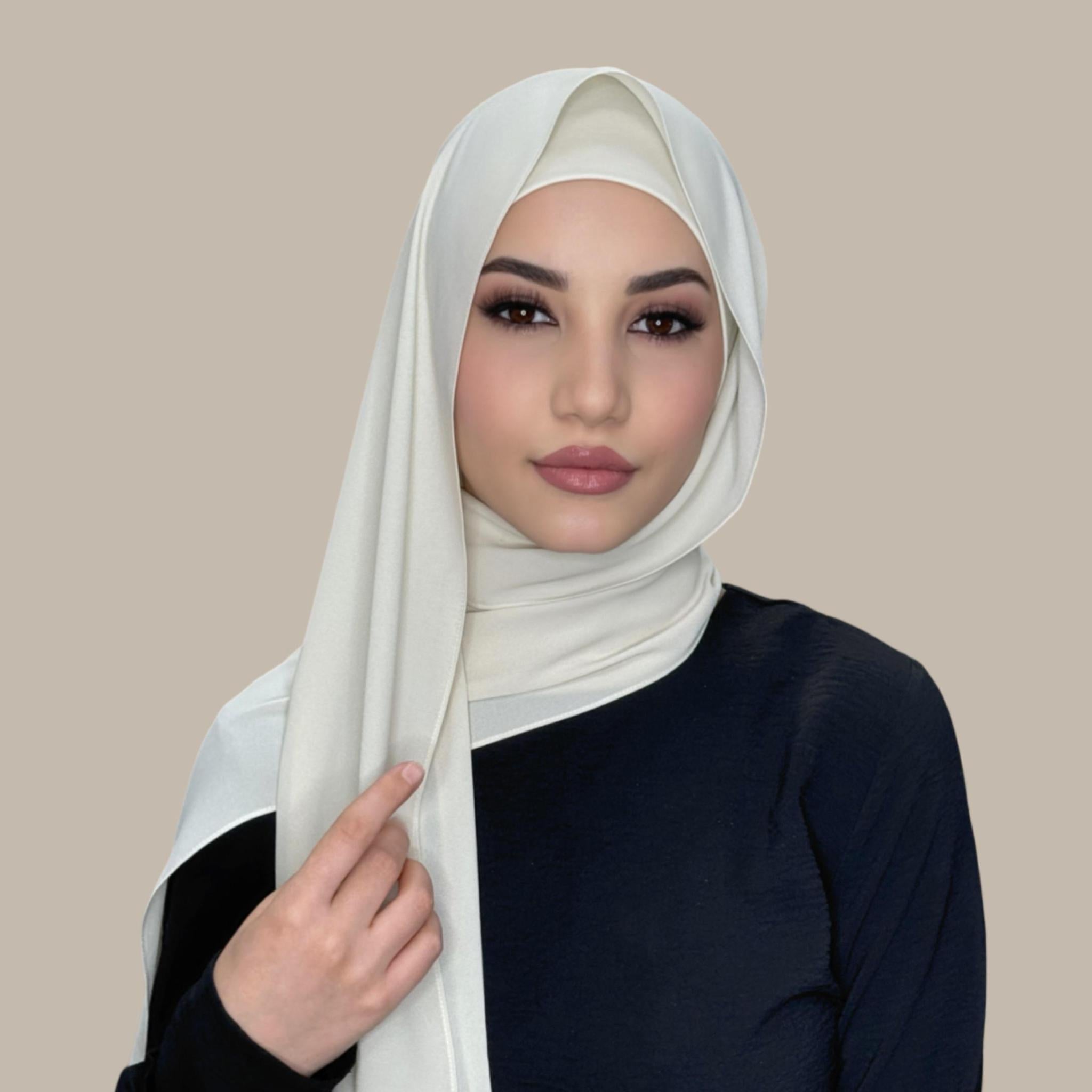 Matching Chiffon Hijab Set-Royal Beige