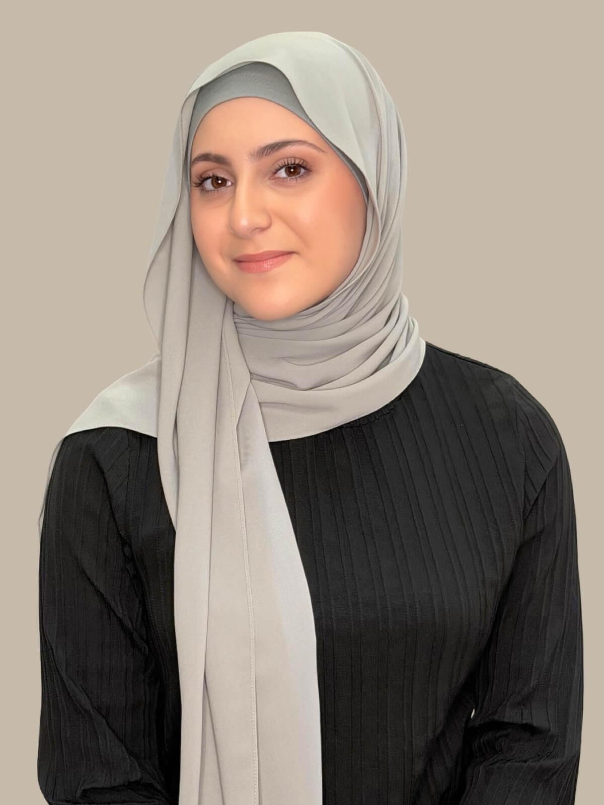 Modish Girl Matching Chiffon Hijab Set-Soft Sage