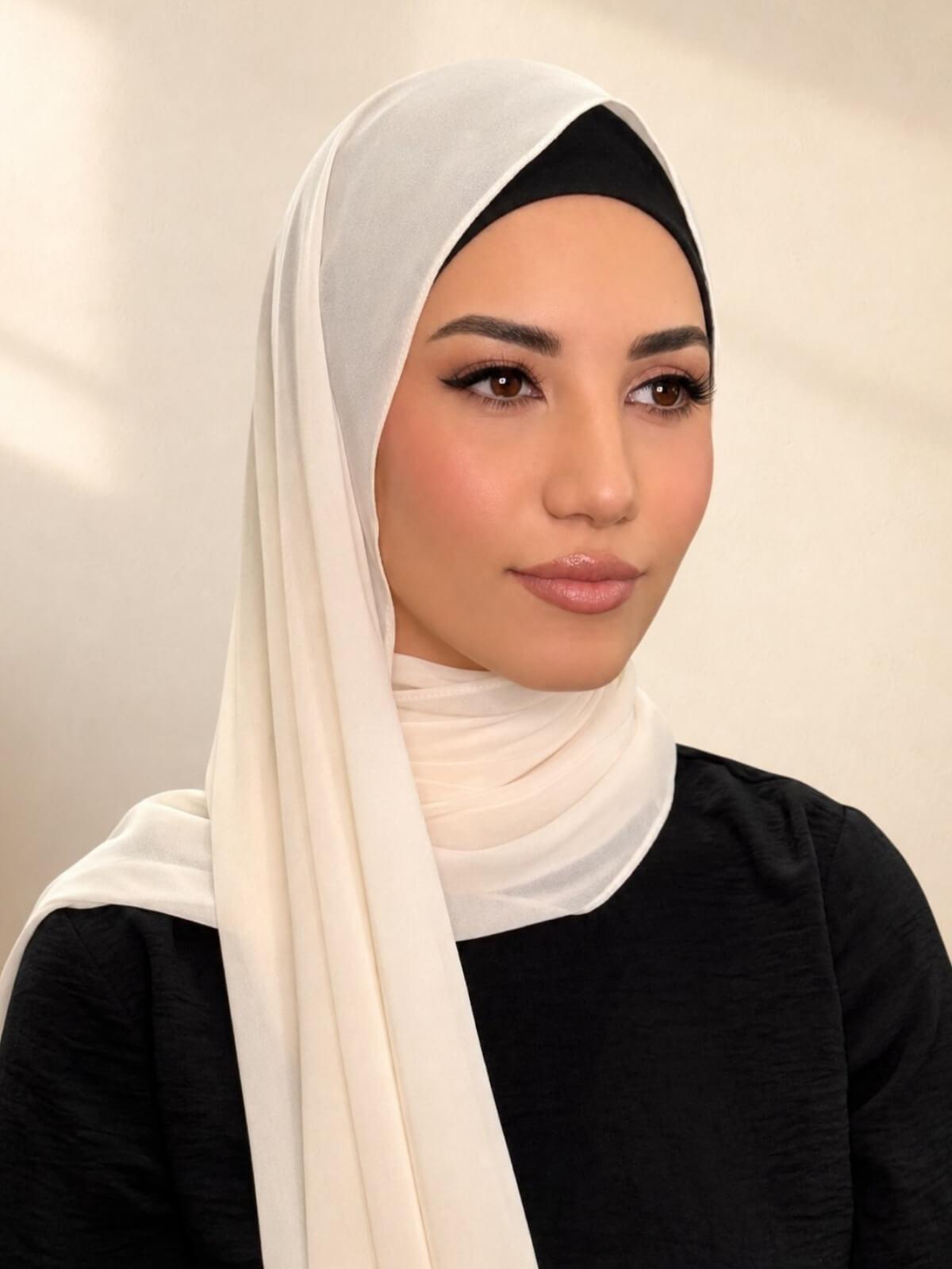 Luxury Chiffon Hijab-Buttermilk