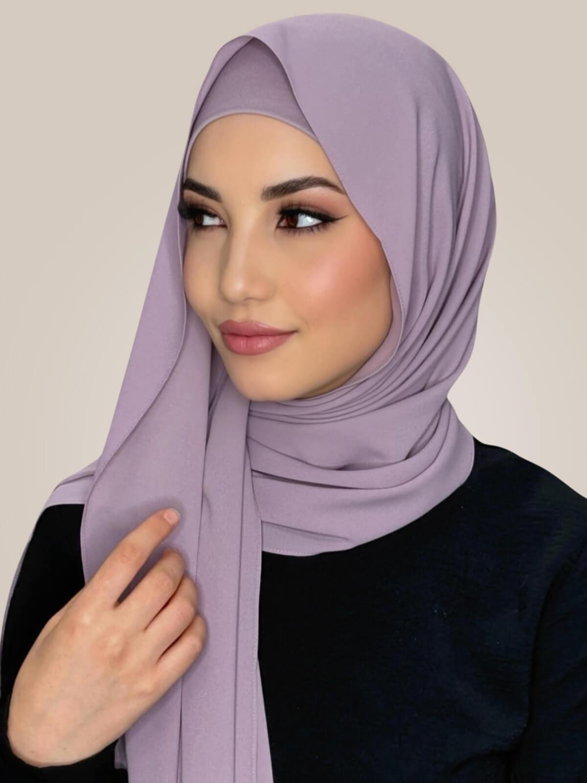Matching Chiffon Hijab Set-Barely Mauve