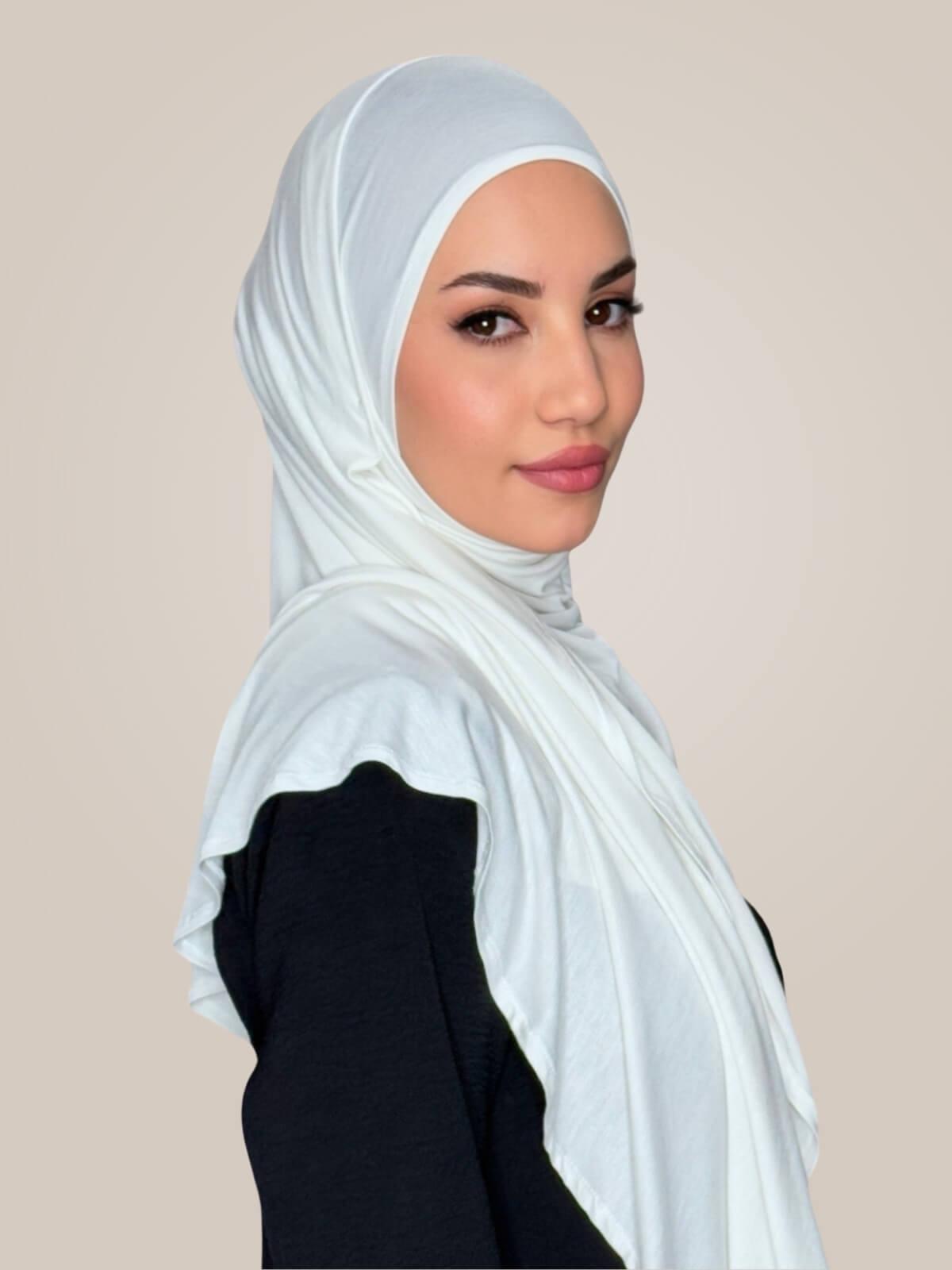 Pre-Sewn Jersey Hijab-Off White