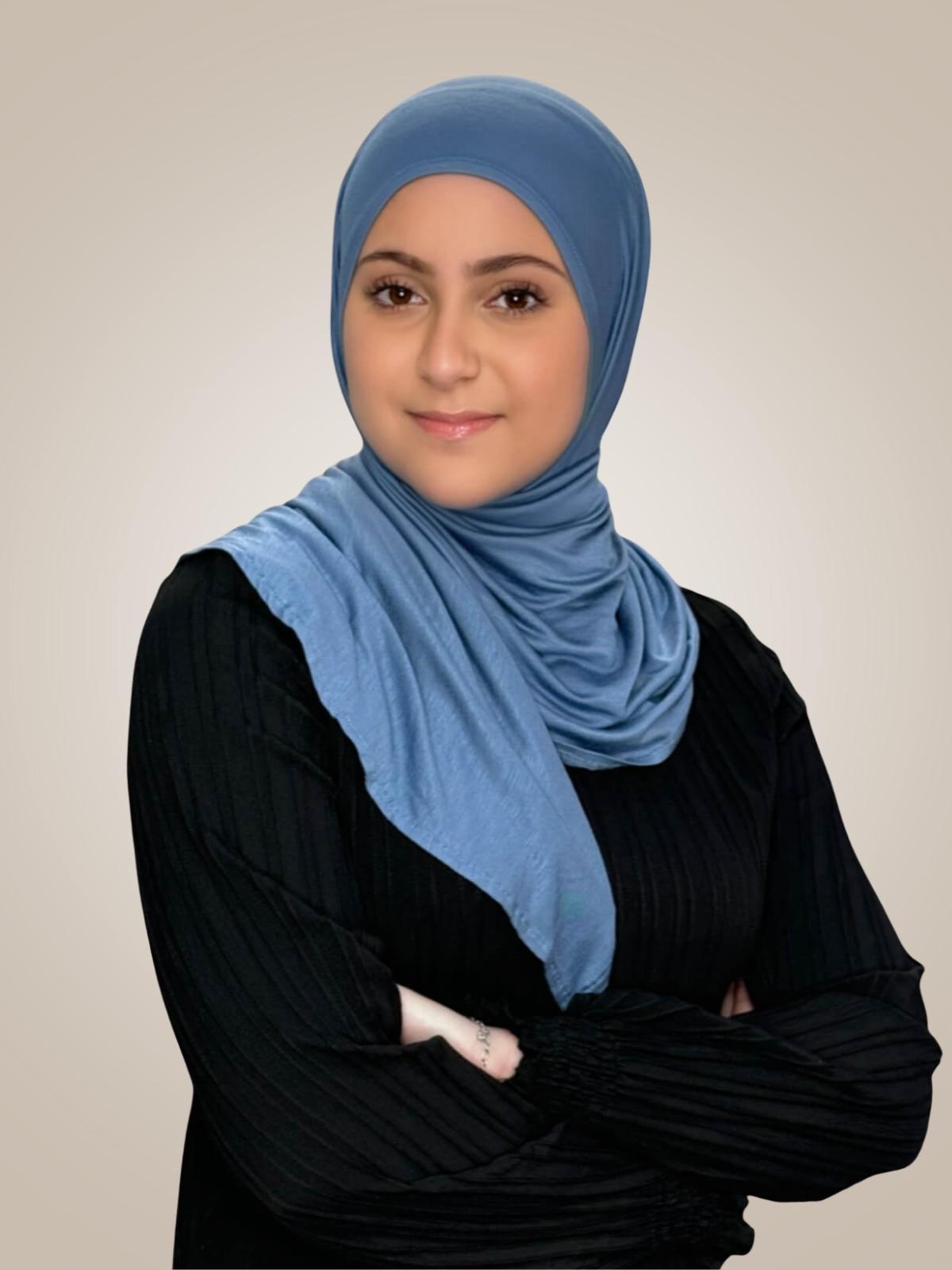 Modish Girl Pre-Sewn Jersey Hijab-Blue Grey