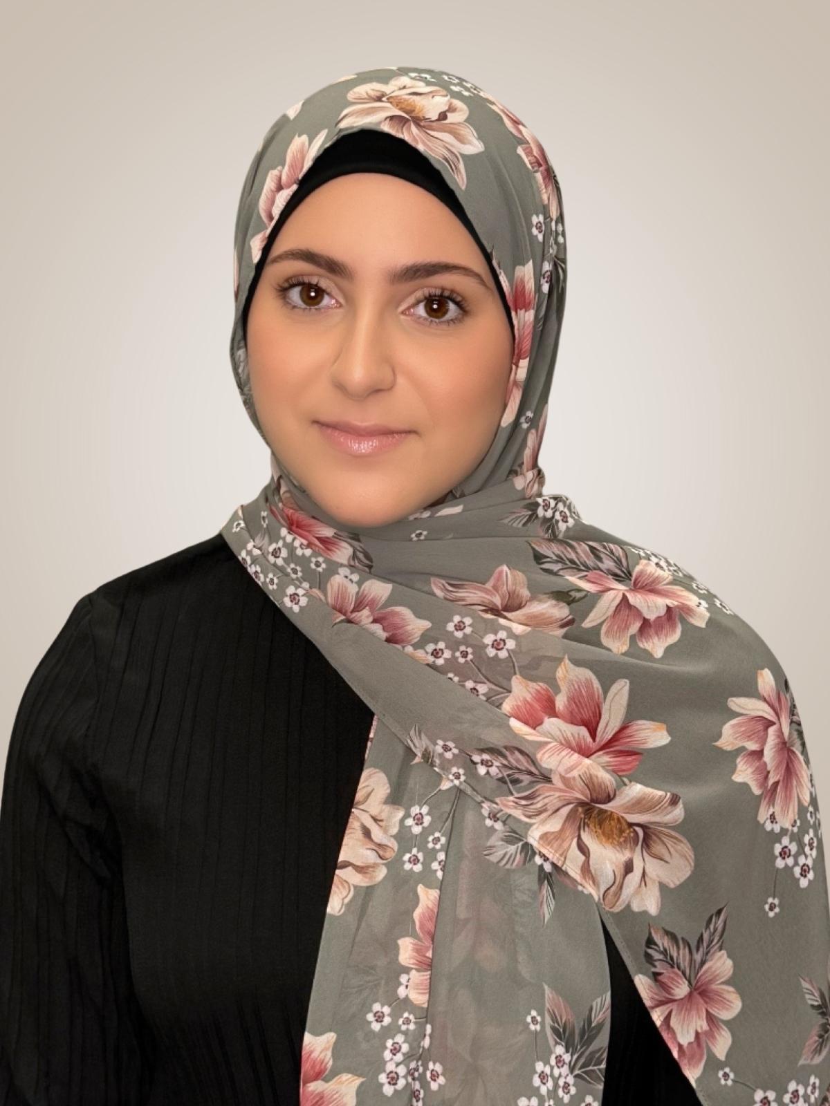 Modish Girl Printed Chiffon Hijab-Vintage Peony