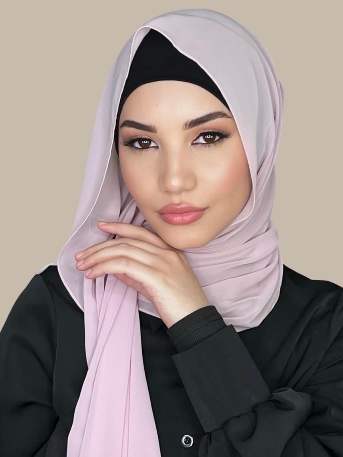 Luxury Chiffon Hijab-Rose Gold