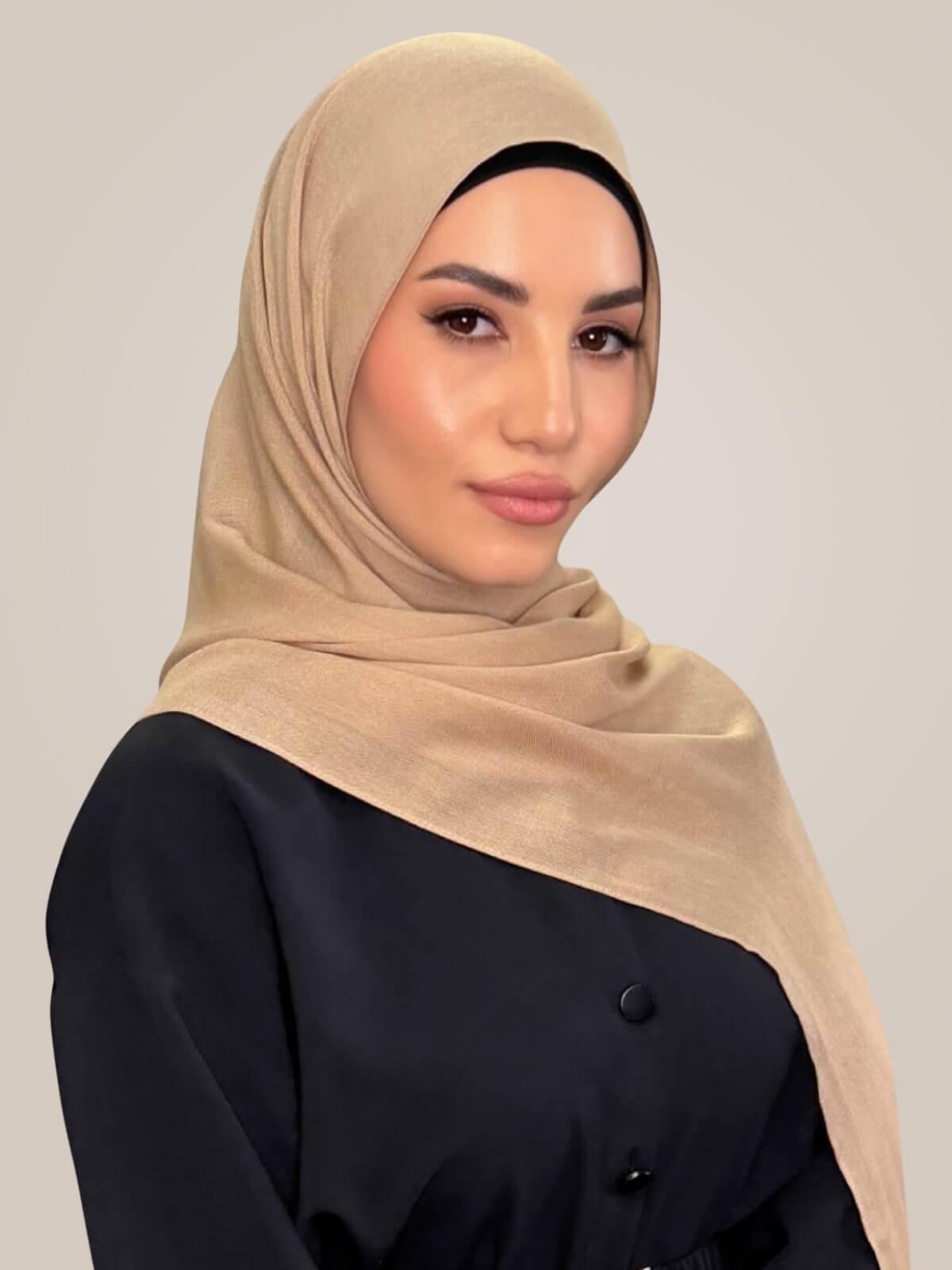 Cotton Modal Hijab-Tan
