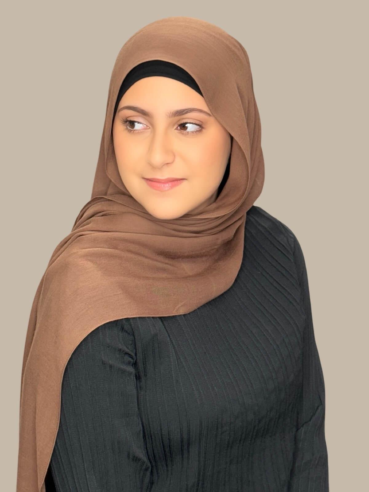 Modish Girl Cotton Modal Hijab-Golden Walnut