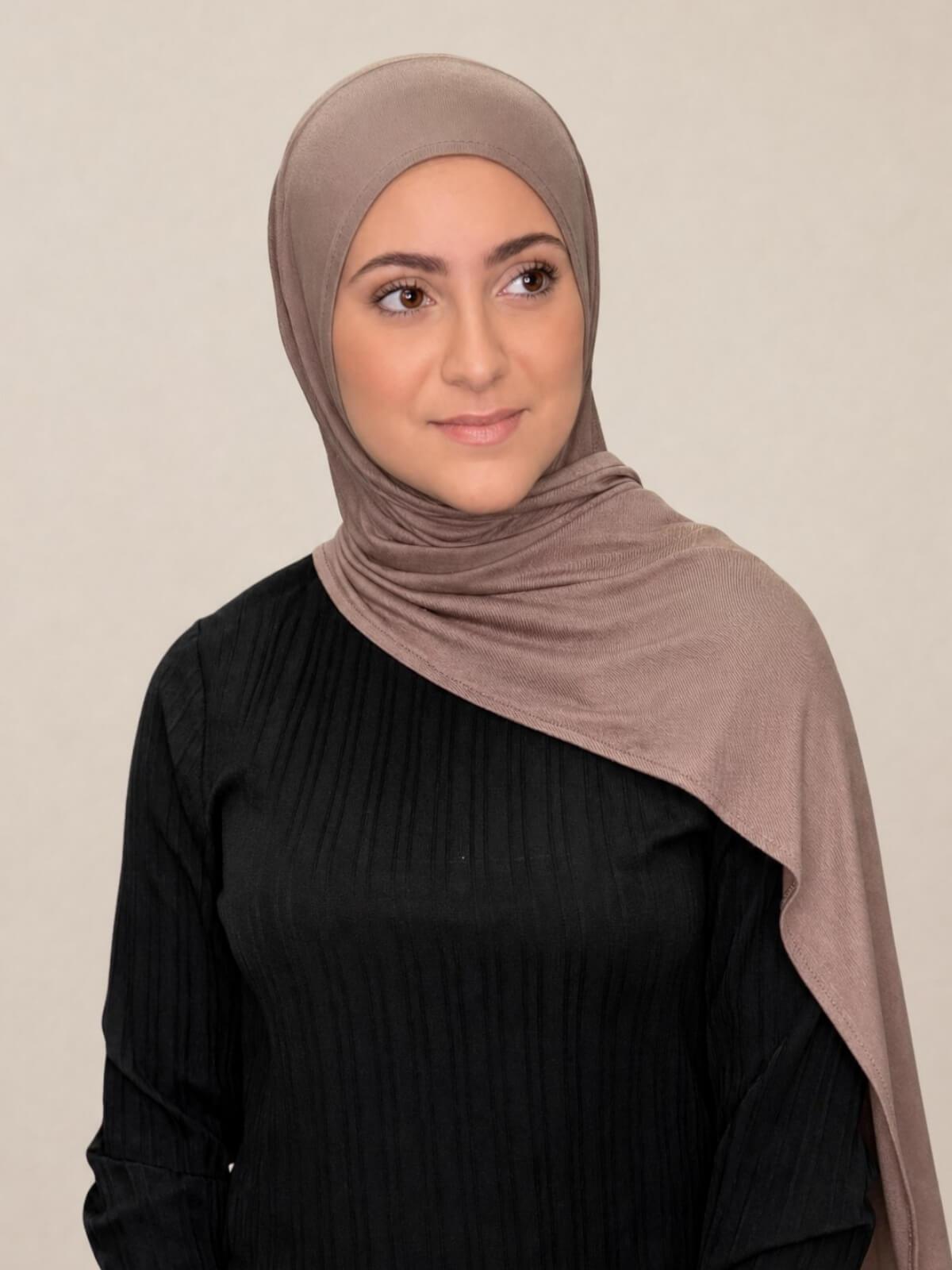 Modish Girl Pre-Sewn Jersey Hijab-Truffle