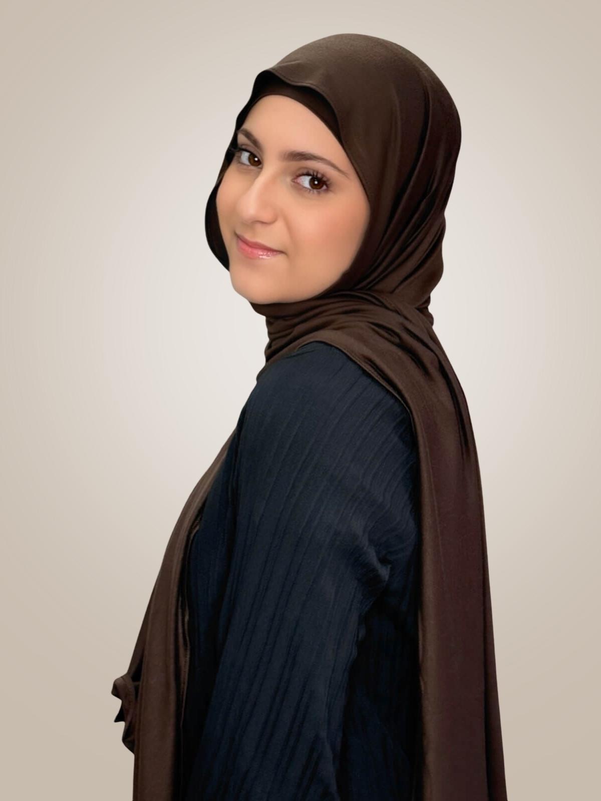 Modish Girl Premium Jersey Hijab-Chocolate Brown
