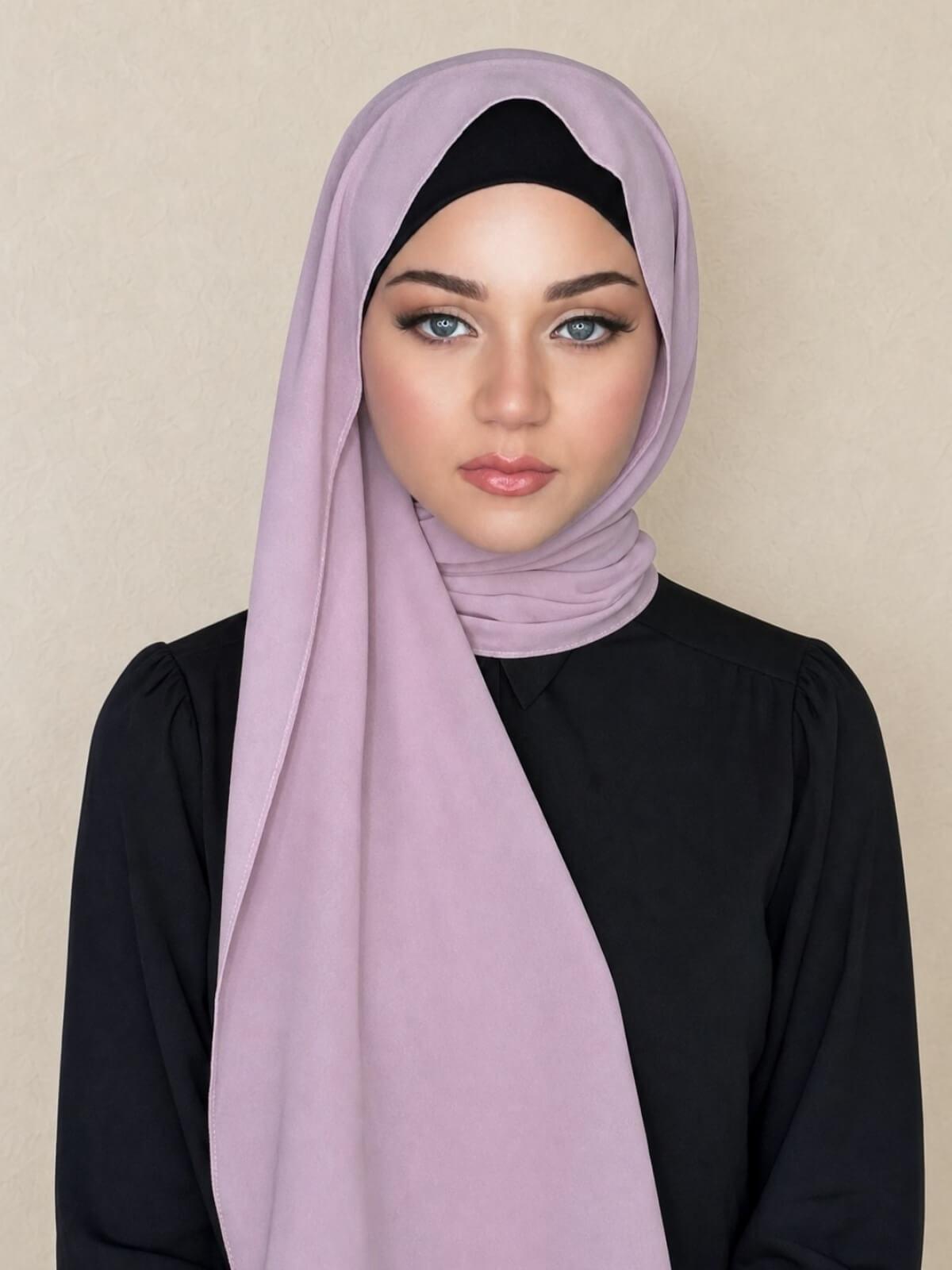 Classic Chiffon Hijab-Khaki Rose