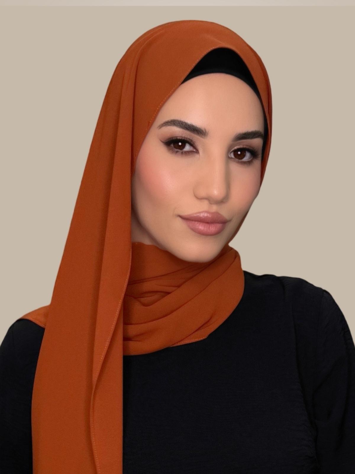 Classic Chiffon Hijab-Burnt Orange