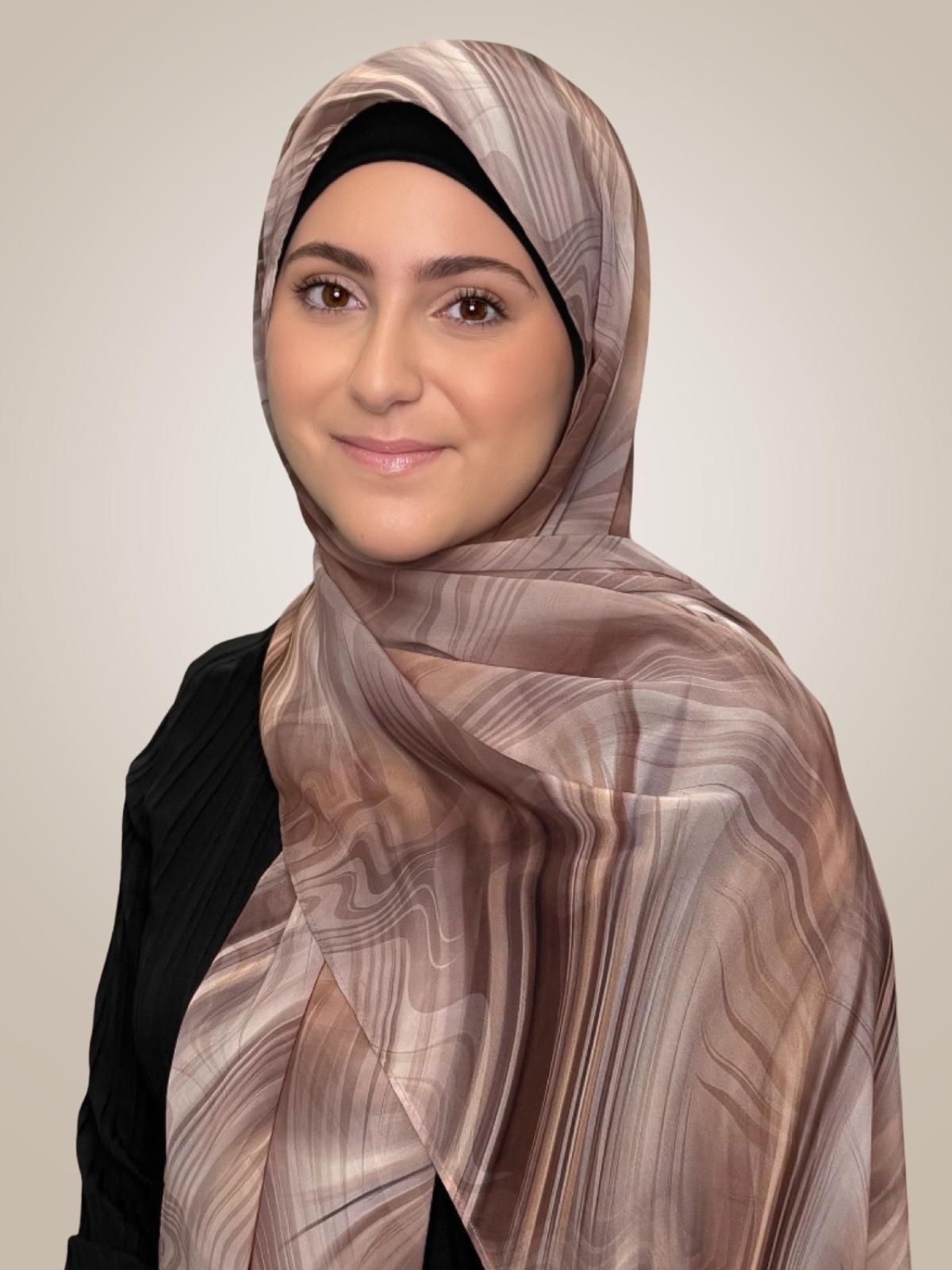 Modish Girl Printed Chiffon Hijab-Savanna Stripes