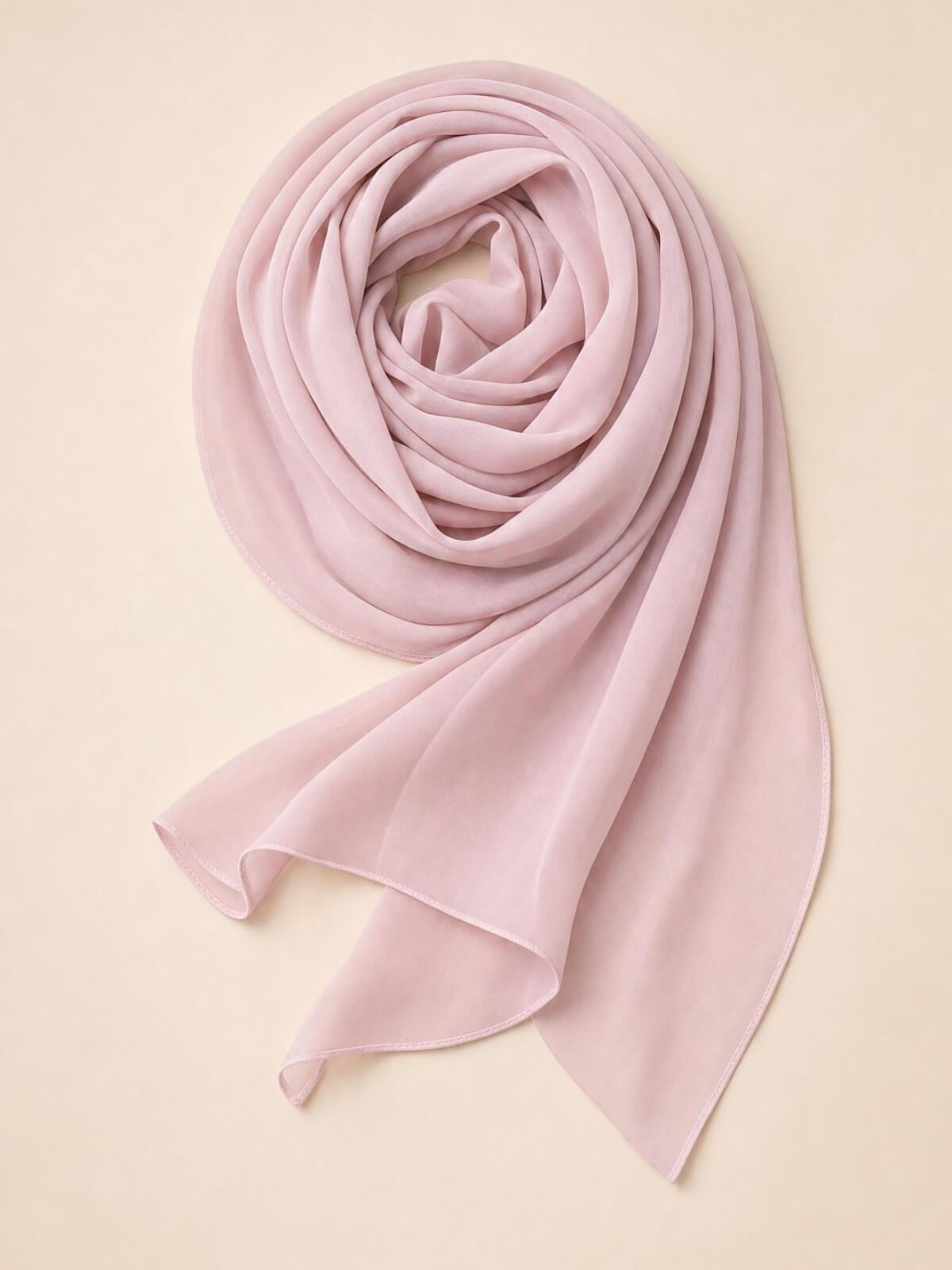 Luxury Chiffon Hijab-Rose Gold