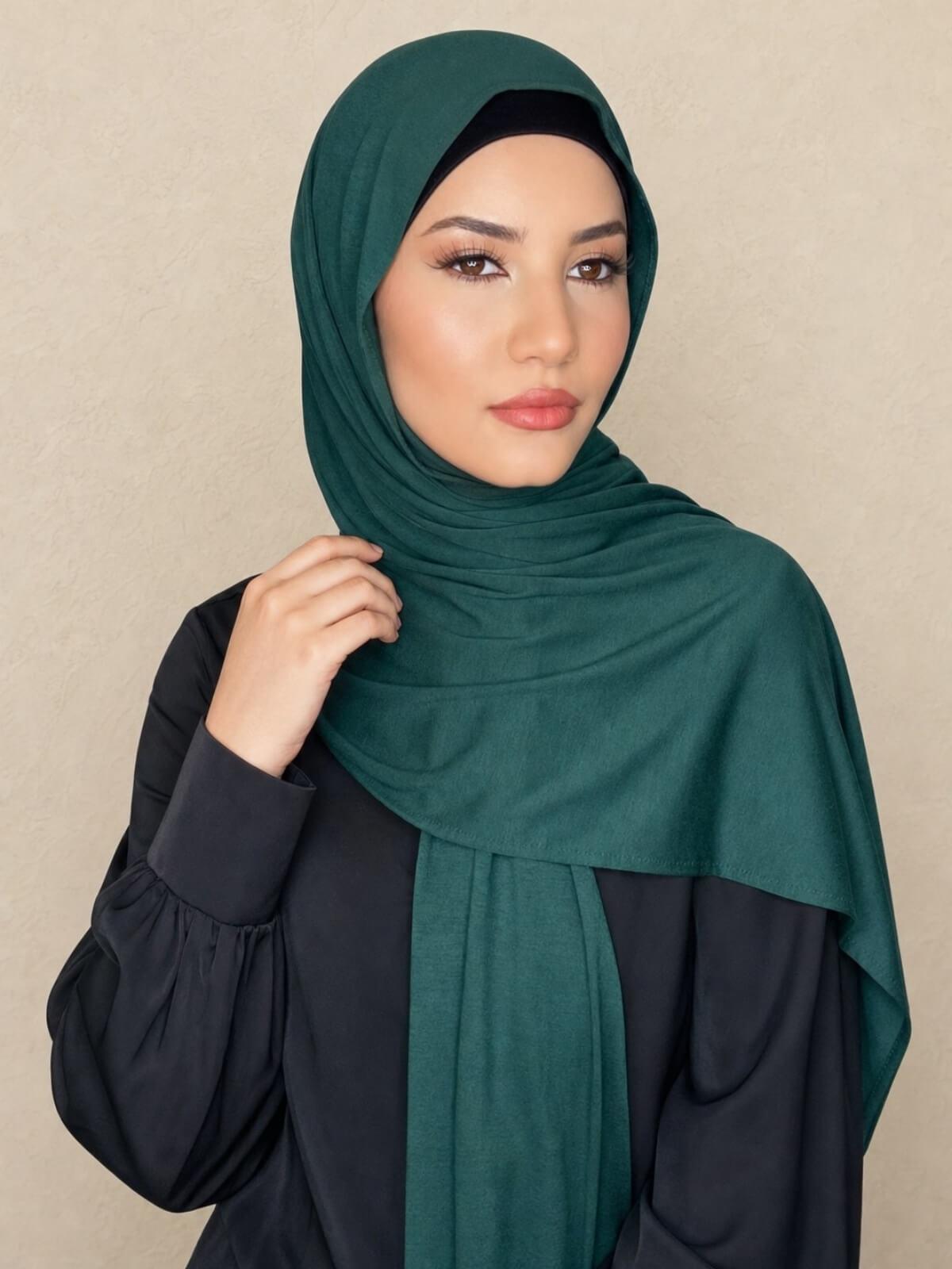 Classic Jersey Hijab-Deep Green