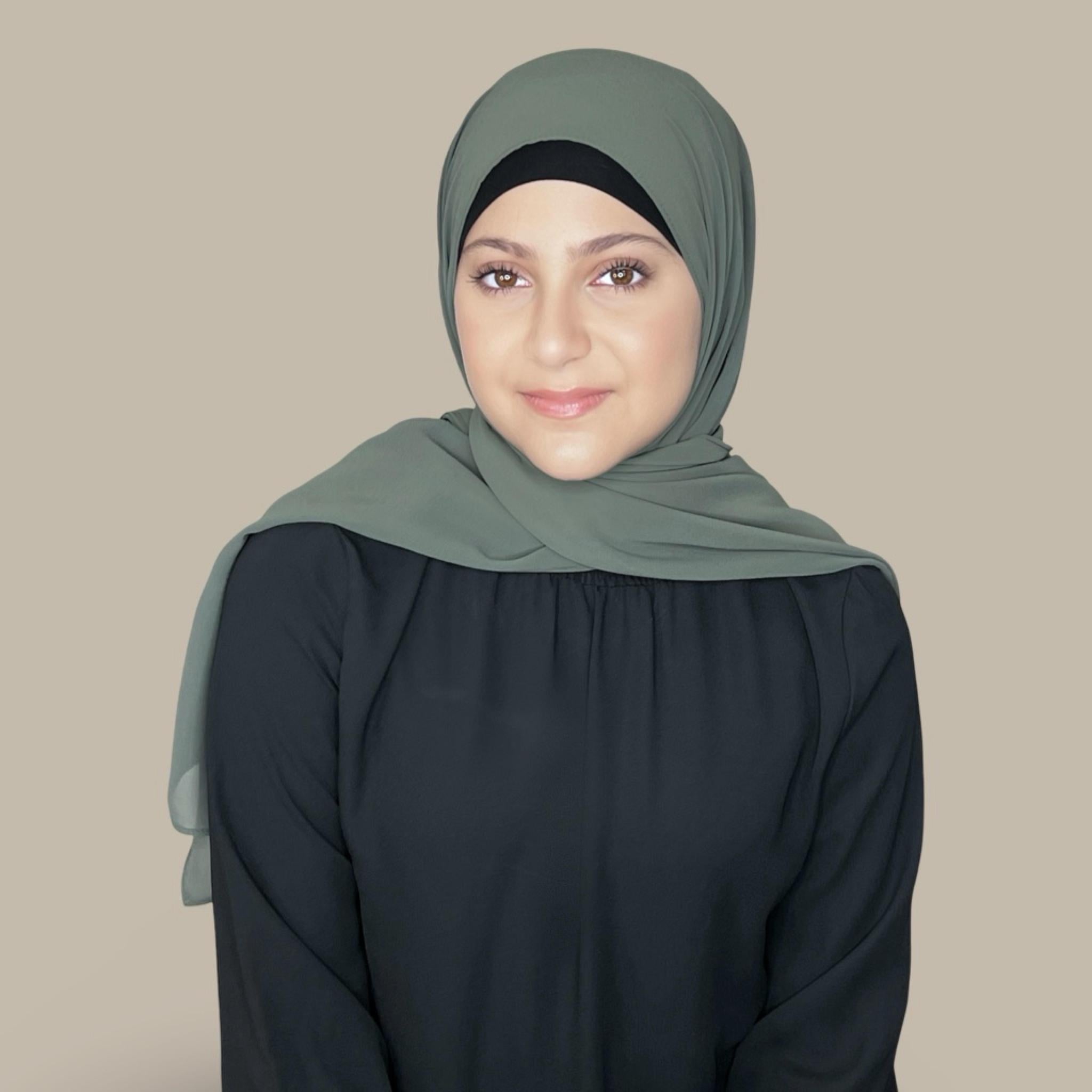 Modish Girl Luxury Chiffon Hijab-Army Green(FINAL SALE)