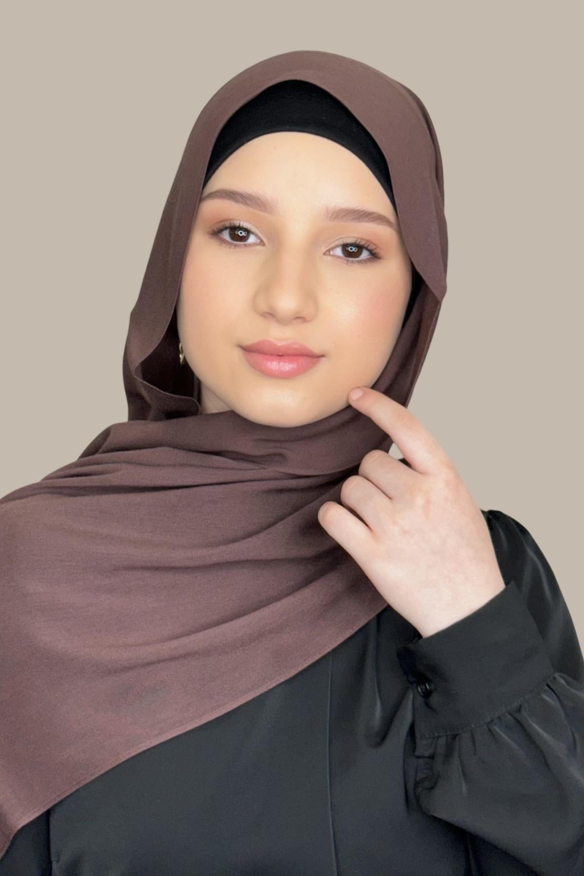 Modish Girl Cotton Hijab-Raisin Brown