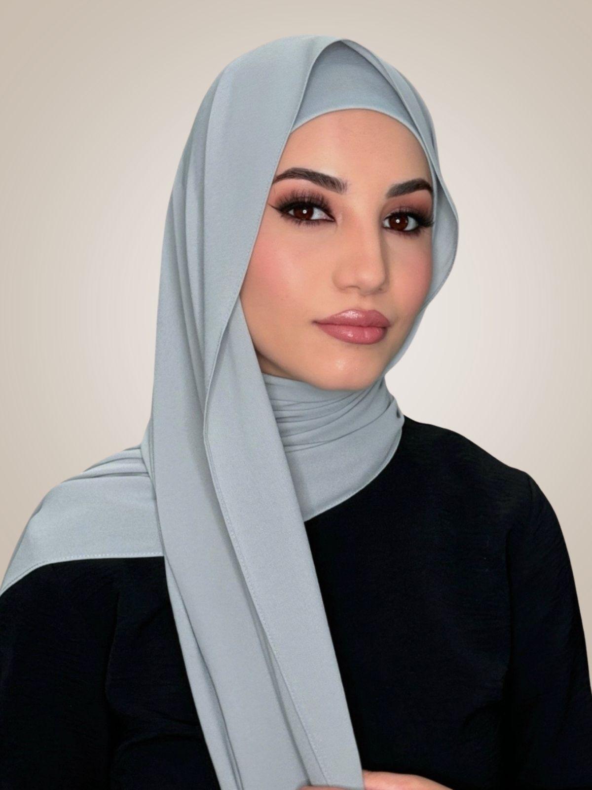 Matching Chiffon Hijab Set-Dolphin Gray