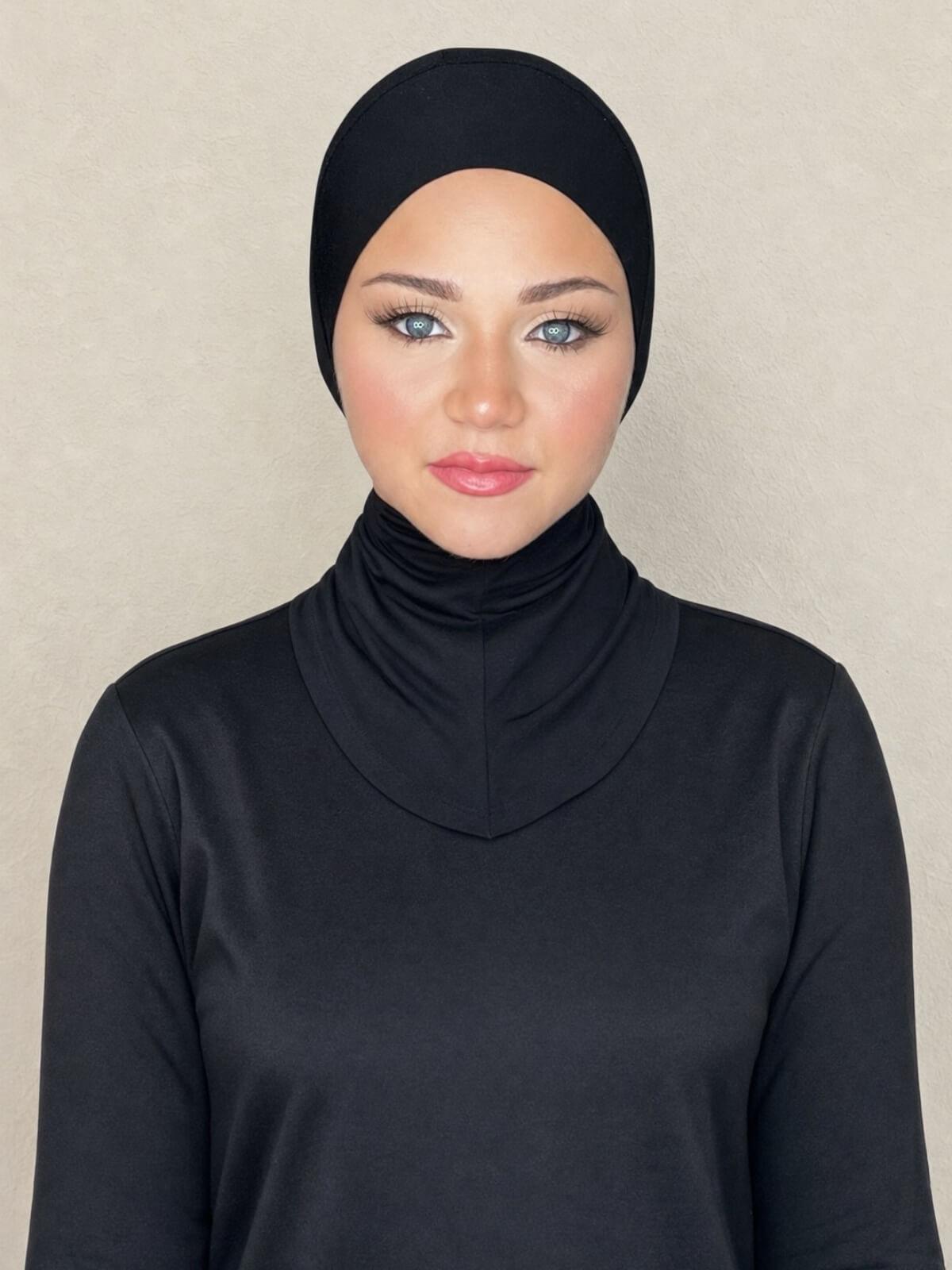 Premium Jersey Full Coverage Underscarf-Black