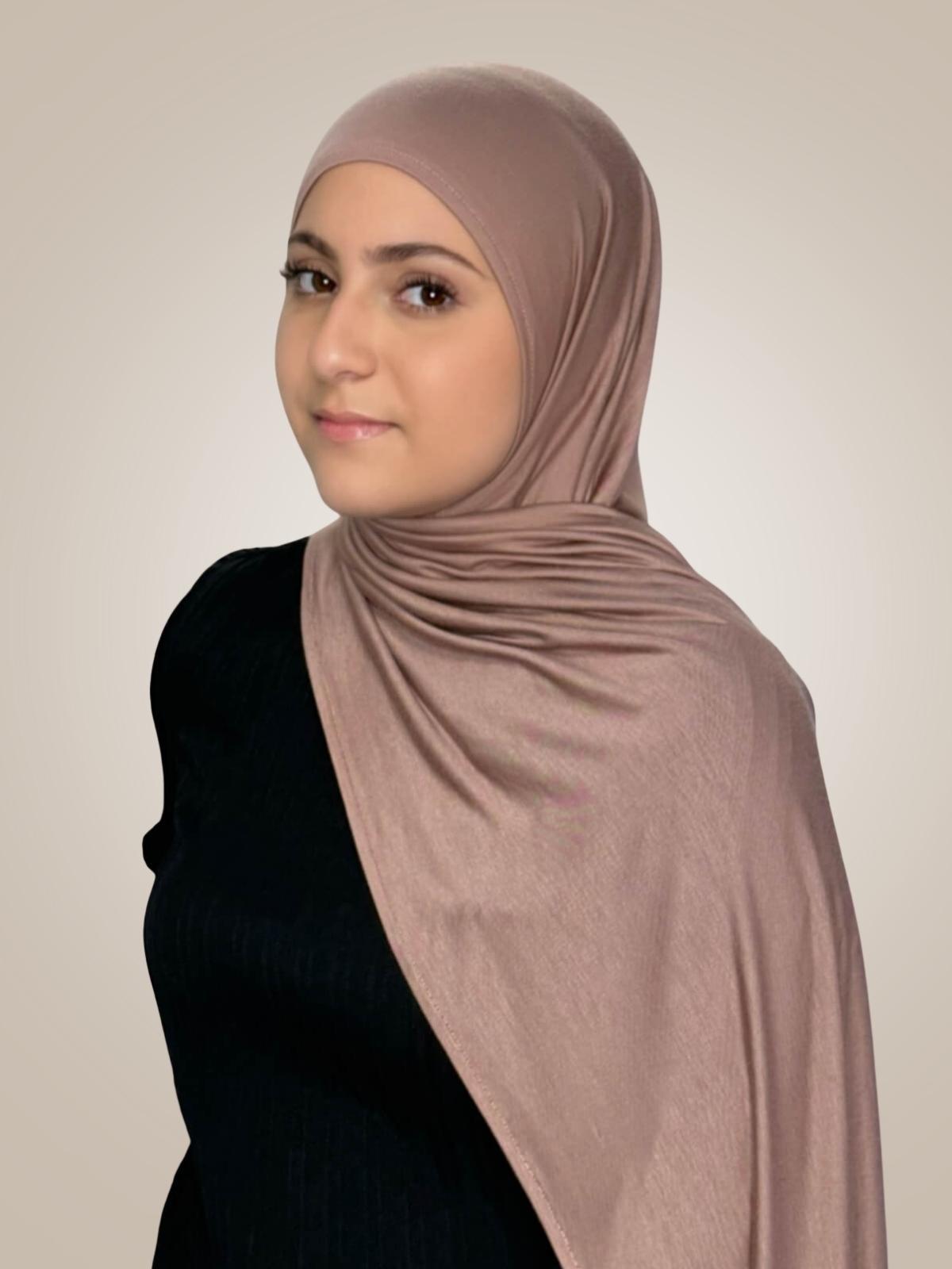 Modish Girl Pre-Sewn Jersey hijab-Pale Taupe
