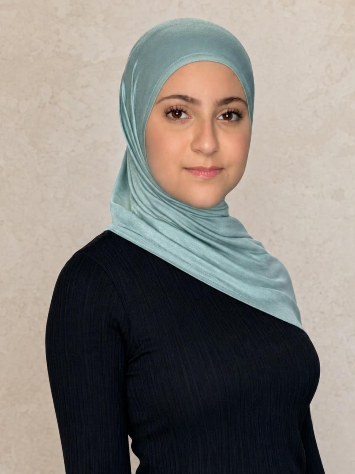Modish Girl Pre-Sewn Jersey hijab-Pale Cyan