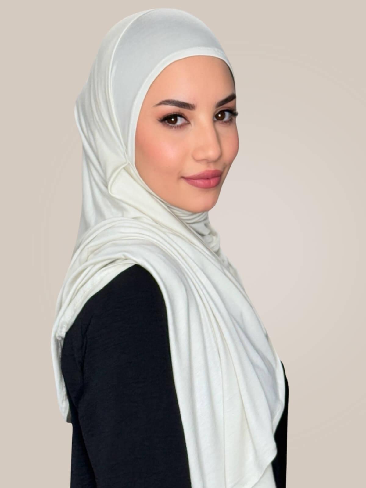 Pre-Sewn Jersey Hijab-Ivory