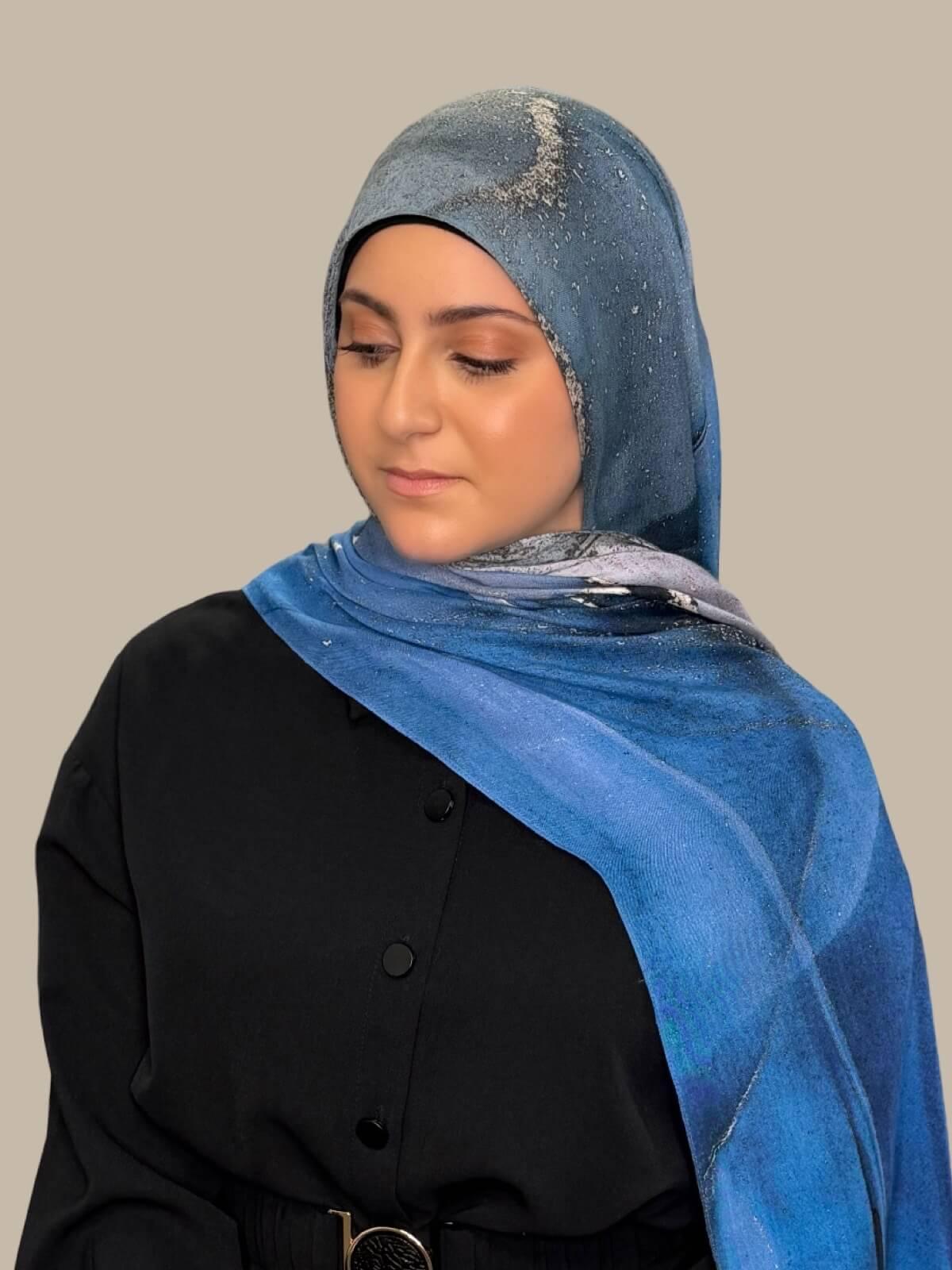 Modish Girl Print Modal Hijab-Santorini Night