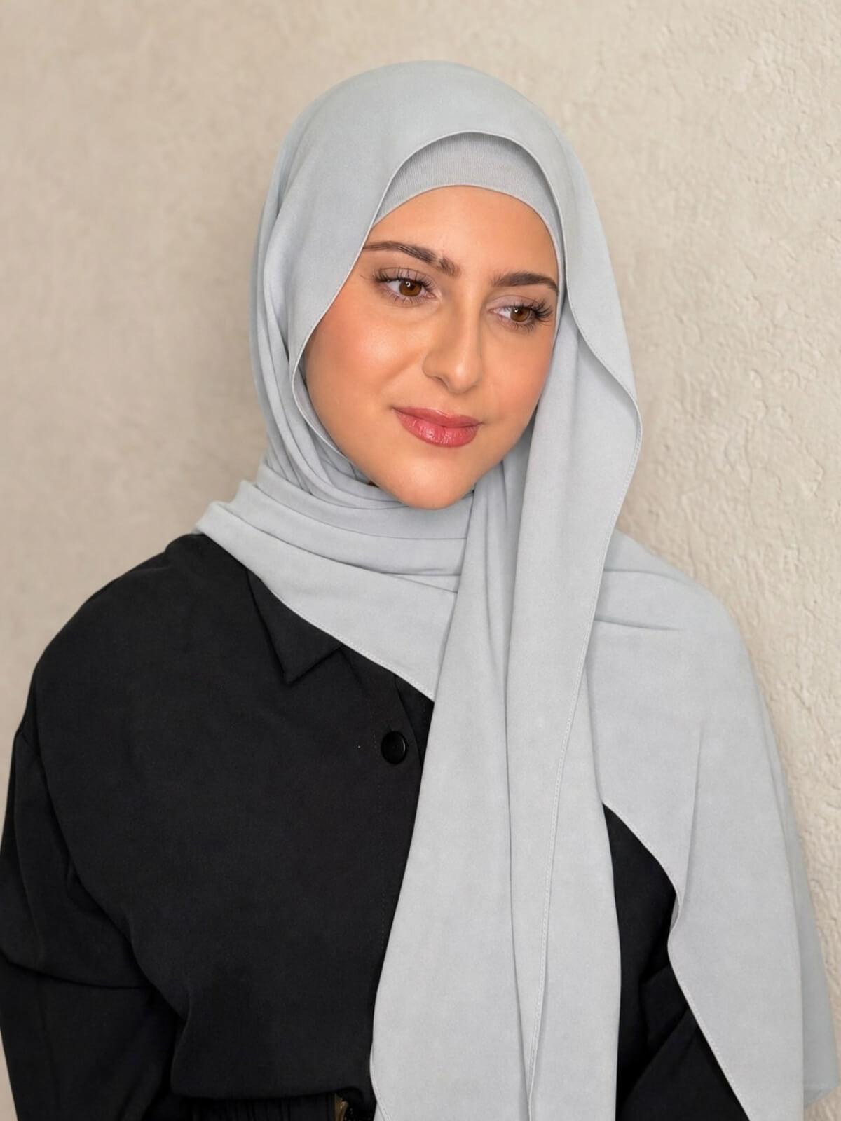 Modish Girl Matching Chiffon Hijab Set-Powder Blue