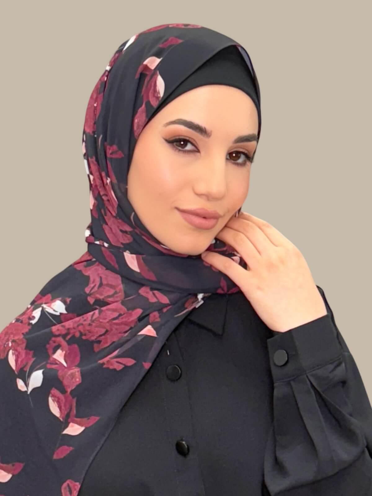 Printed Chiffon Hijab-Wild Orchid