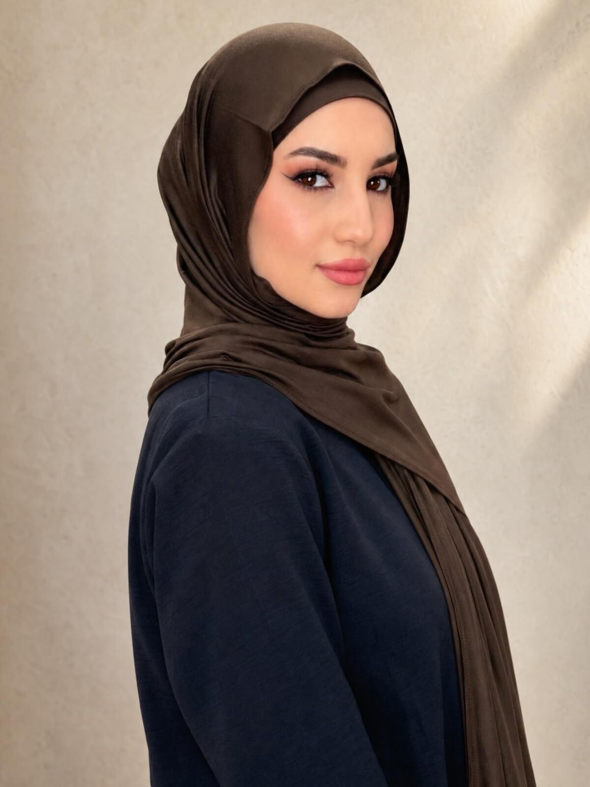 Premium Jersey hijab-Chocolate Brown